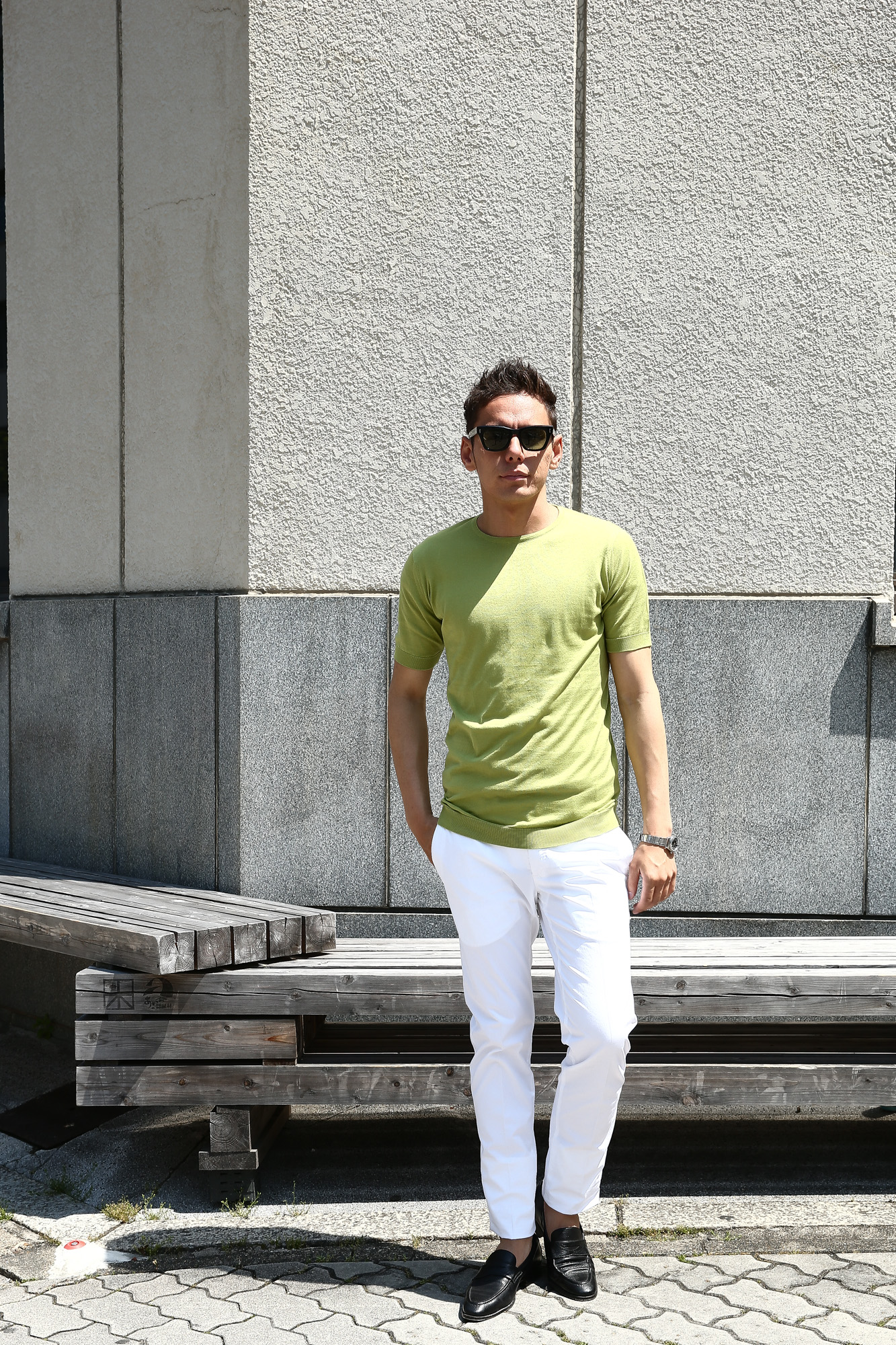 JOHN SMEDLEY (ジョンスメドレー) BELDEN (ベルデン) SEA ISLAND COTTON (シーアイランドコットン) ショートスリーブ コットンニット Tシャツ SELVEDGE GREEN (セルヴィッジグリーン) Made in England (イギリス製) 2018 春夏新作 johnsmedley スメドレー 愛知 名古屋 Alto e Diritto アルト エ デリット