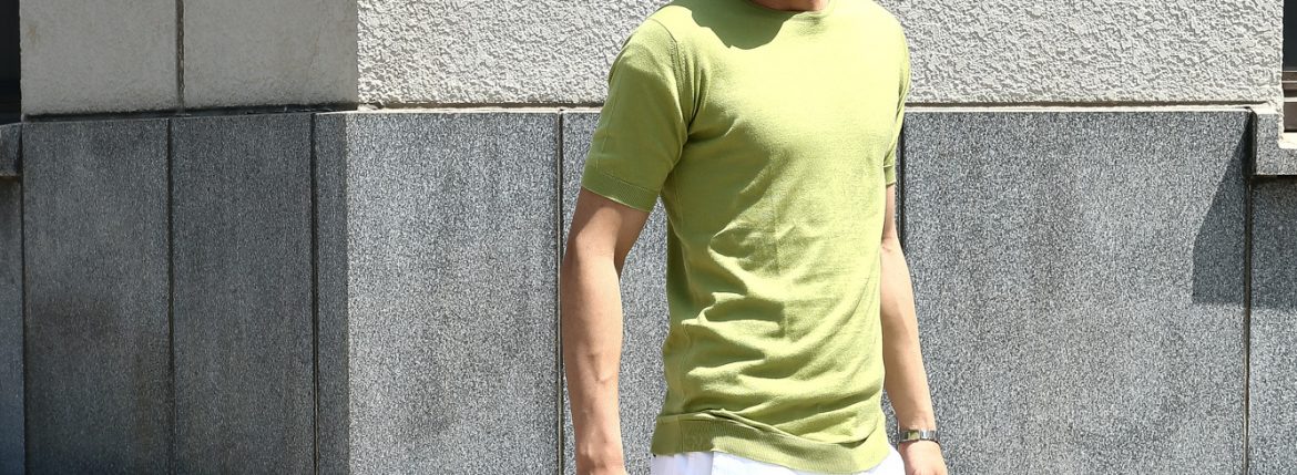 JOHN SMEDLEY (ジョンスメドレー) BELDEN (ベルデン) SEA ISLAND COTTON (シーアイランドコットン) ショートスリーブ コットンニット Tシャツ SELVEDGE GREEN (セルヴィッジグリーン) Made in England (イギリス製) 2018 春夏新作 johnsmedley スメドレー 愛知 名古屋 ZODIAC ゾディアック