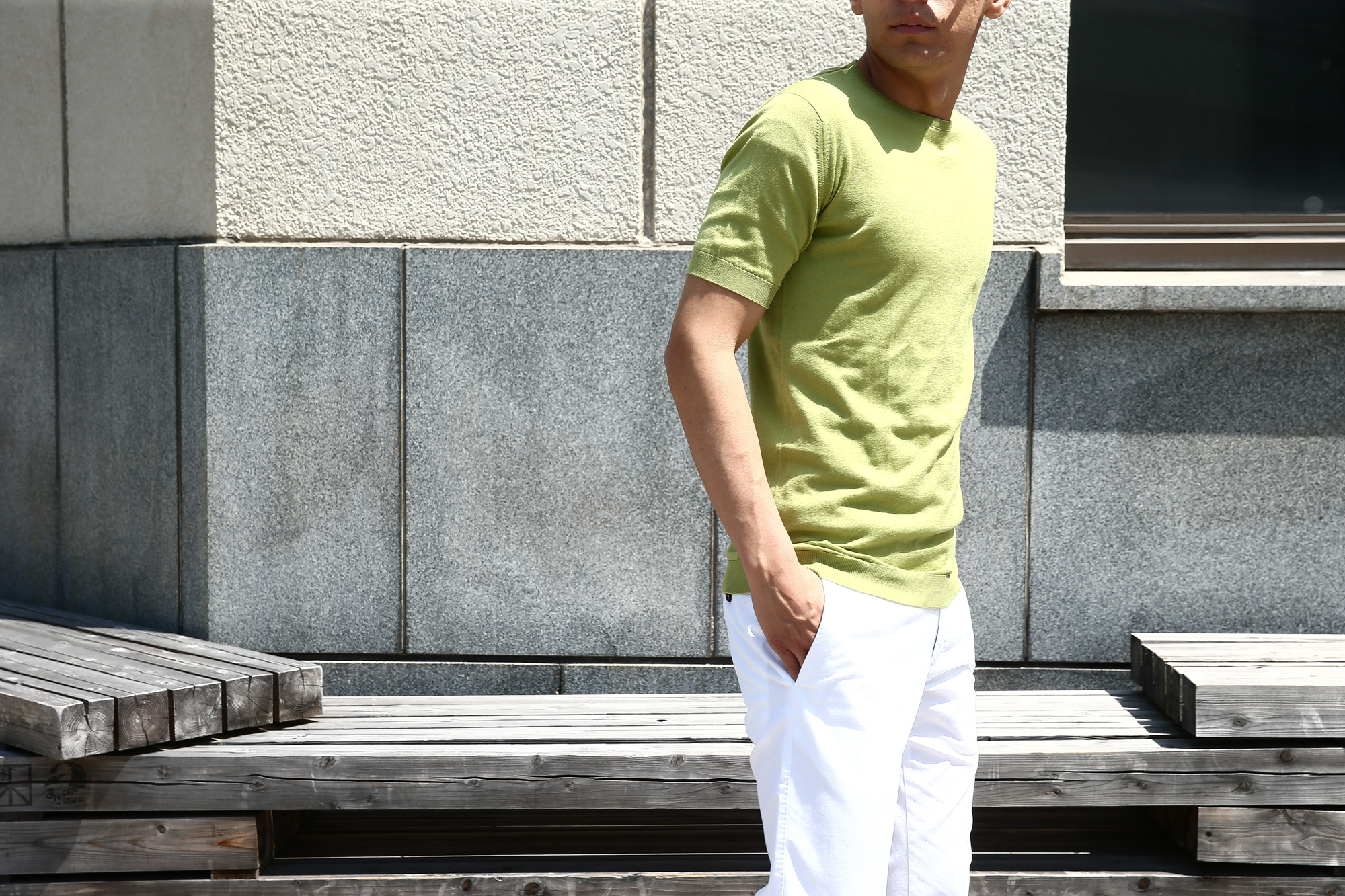 JOHN SMEDLEY (ジョンスメドレー) BELDEN (ベルデン) SEA ISLAND COTTON (シーアイランドコットン) ショートスリーブ コットンニット Tシャツ SELVEDGE GREEN (セルヴィッジグリーン) Made in England (イギリス製) 2018 春夏新作 johnsmedley スメドレー 愛知 名古屋 Alto e Diritto アルト エ デリット