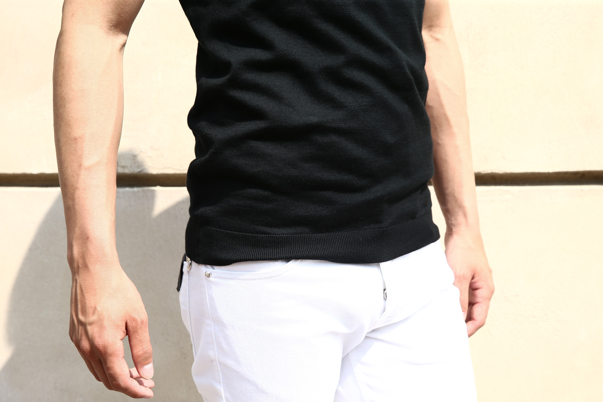 JOHN SMEDLEY (ジョンスメドレー) BELDEN (ベルデン) SEA ISLAND COTTON (シーアイランドコットン) ショートスリーブ コットンニット Tシャツ BLACK (ブラック) Made in England (イギリス製) 2018 春夏新作 johnsmedley スメドレー 愛知 名古屋 Alto e Diritto アルト エ デリット ニットTEE 