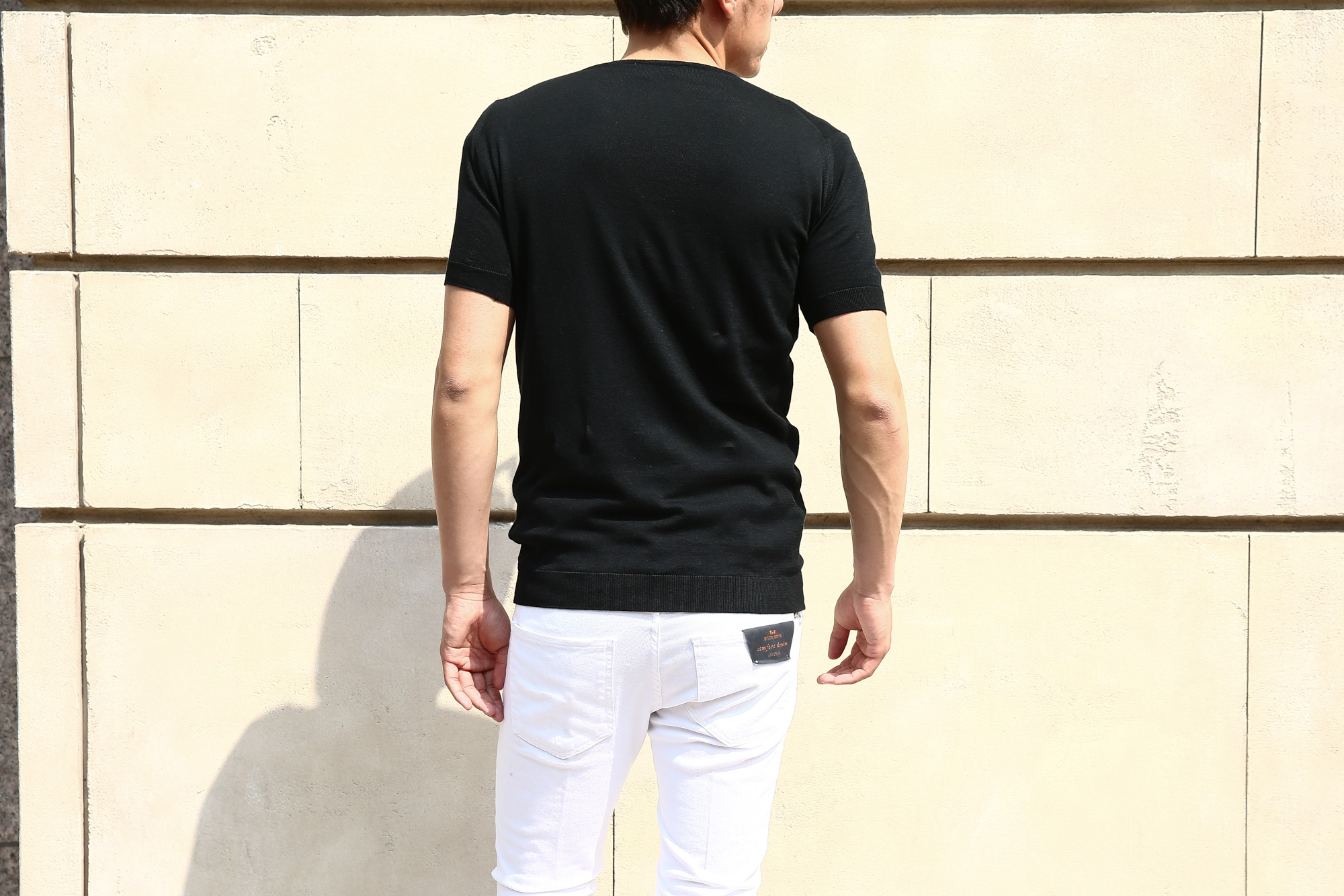 JOHN SMEDLEY (ジョンスメドレー) BELDEN (ベルデン) SEA ISLAND COTTON (シーアイランドコットン) ショートスリーブ コットンニット Tシャツ BLACK (ブラック) Made in England (イギリス製) 2018 春夏新作 johnsmedley スメドレー 愛知 名古屋 Alto e Diritto アルト エ デリット ニットTEE 