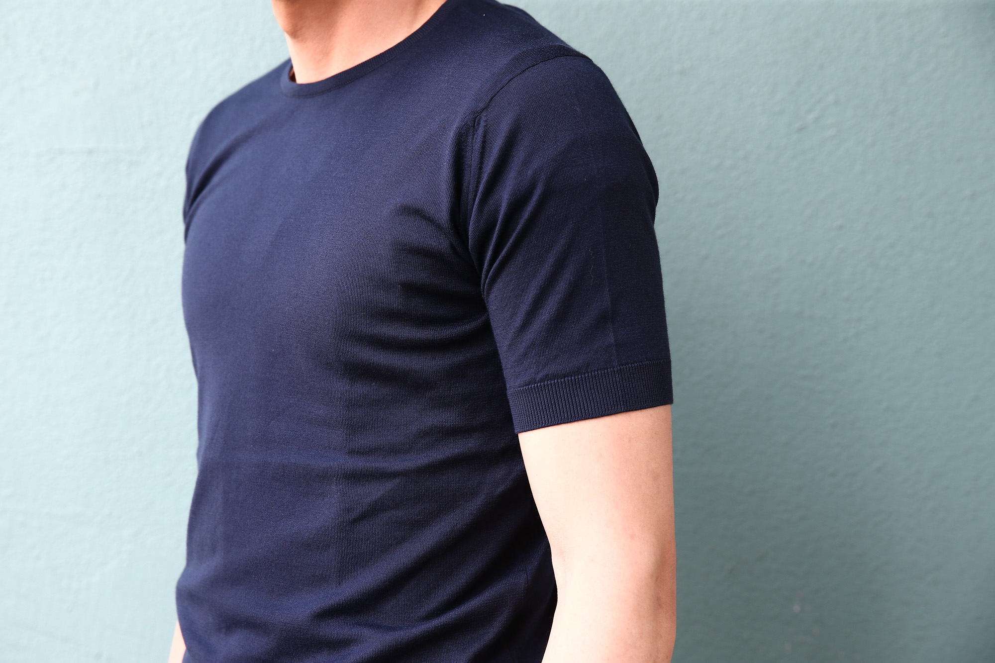 JOHN SMEDLEY (ジョンスメドレー) BELDEN (ベルデン) SEA ISLAND COTTON (シーアイランドコットン) ショートスリーブ コットンニット Tシャツ NAVY (ネイビー) Made in England (イギリス製) 2018 春夏新作 johnsmedley スメドレー 愛知 名古屋 Alto e Diritto アルト エ デリット