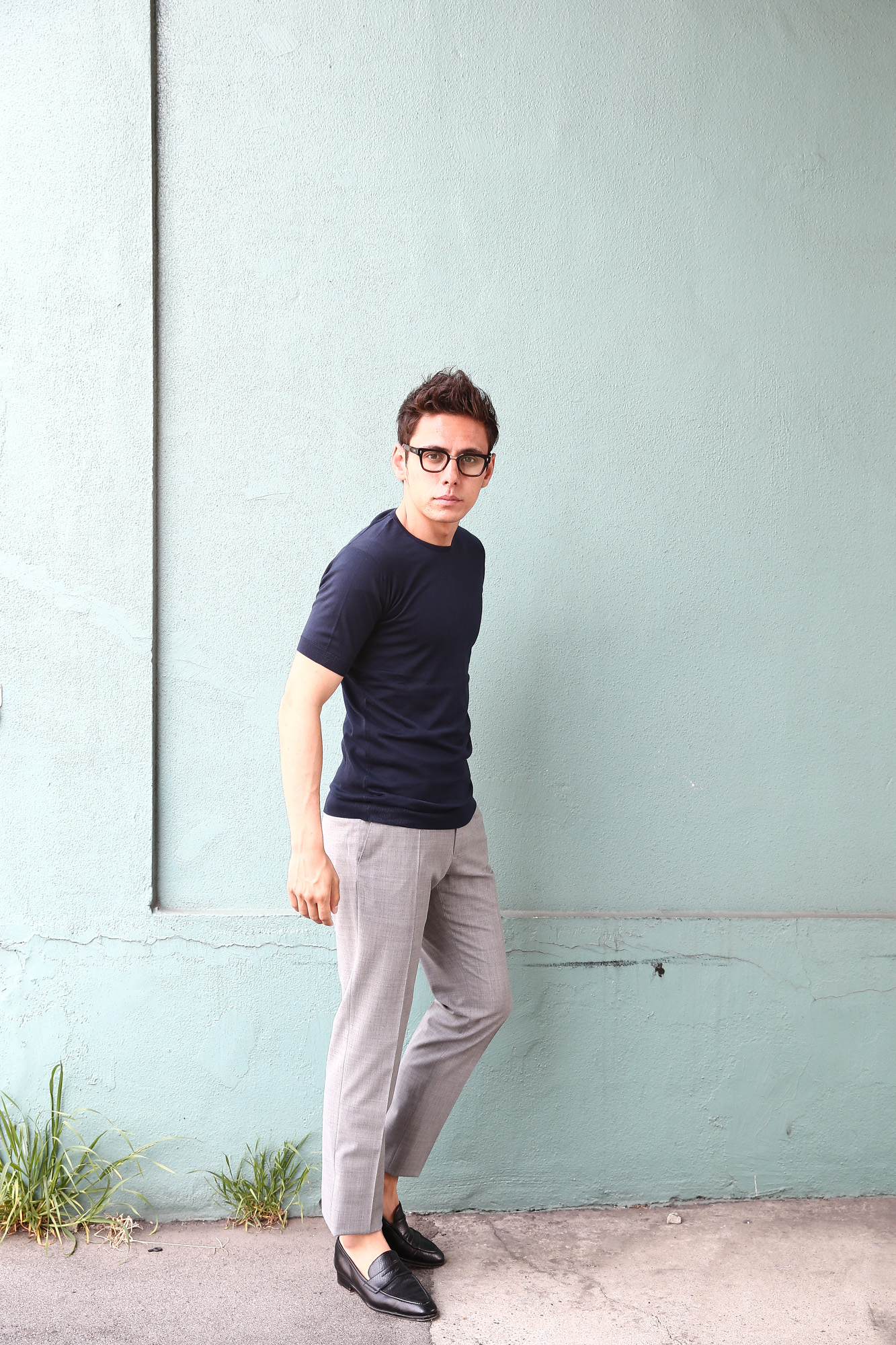 JOHN SMEDLEY (ジョンスメドレー) BELDEN (ベルデン) SEA ISLAND COTTON (シーアイランドコットン) ショートスリーブ コットンニット Tシャツ NAVY (ネイビー) Made in England (イギリス製) 2018 春夏新作 johnsmedley スメドレー 愛知 名古屋 Alto e Diritto アルト エ デリット