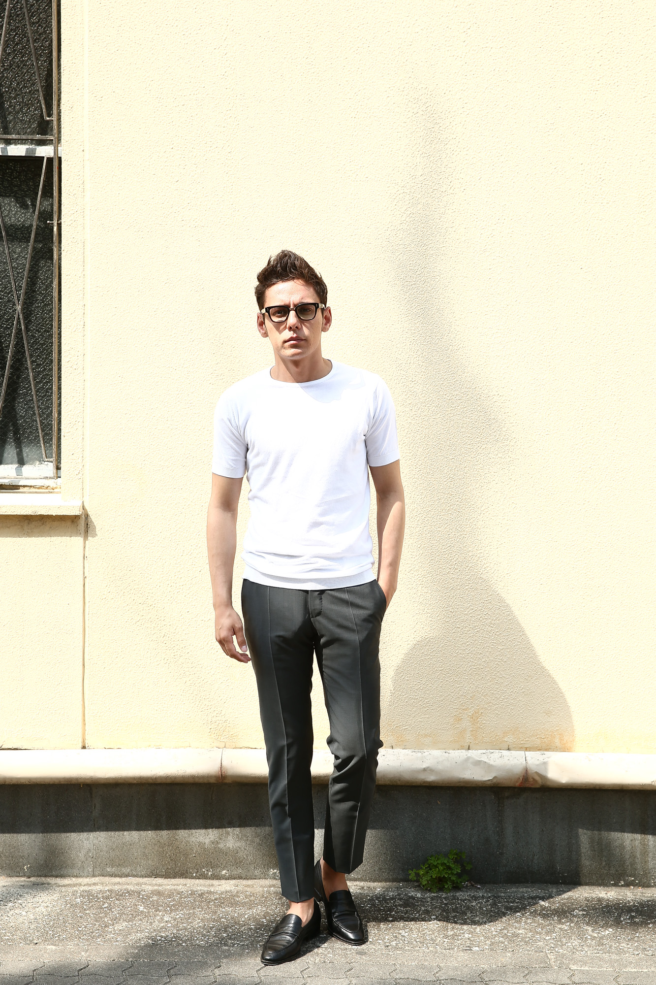 JOHN SMEDLEY (ジョンスメドレー) BELDEN (ベルデン) SEA ISLAND COTTON (シーアイランドコットン) ショートスリーブ コットンニット Tシャツ WHITE (ホワイト) Made in England (イギリス製) 2018 春夏新作 johnsmedley スメドレー 愛知 名古屋 Alto e Diritto アルト エ デリット ニットTEE 