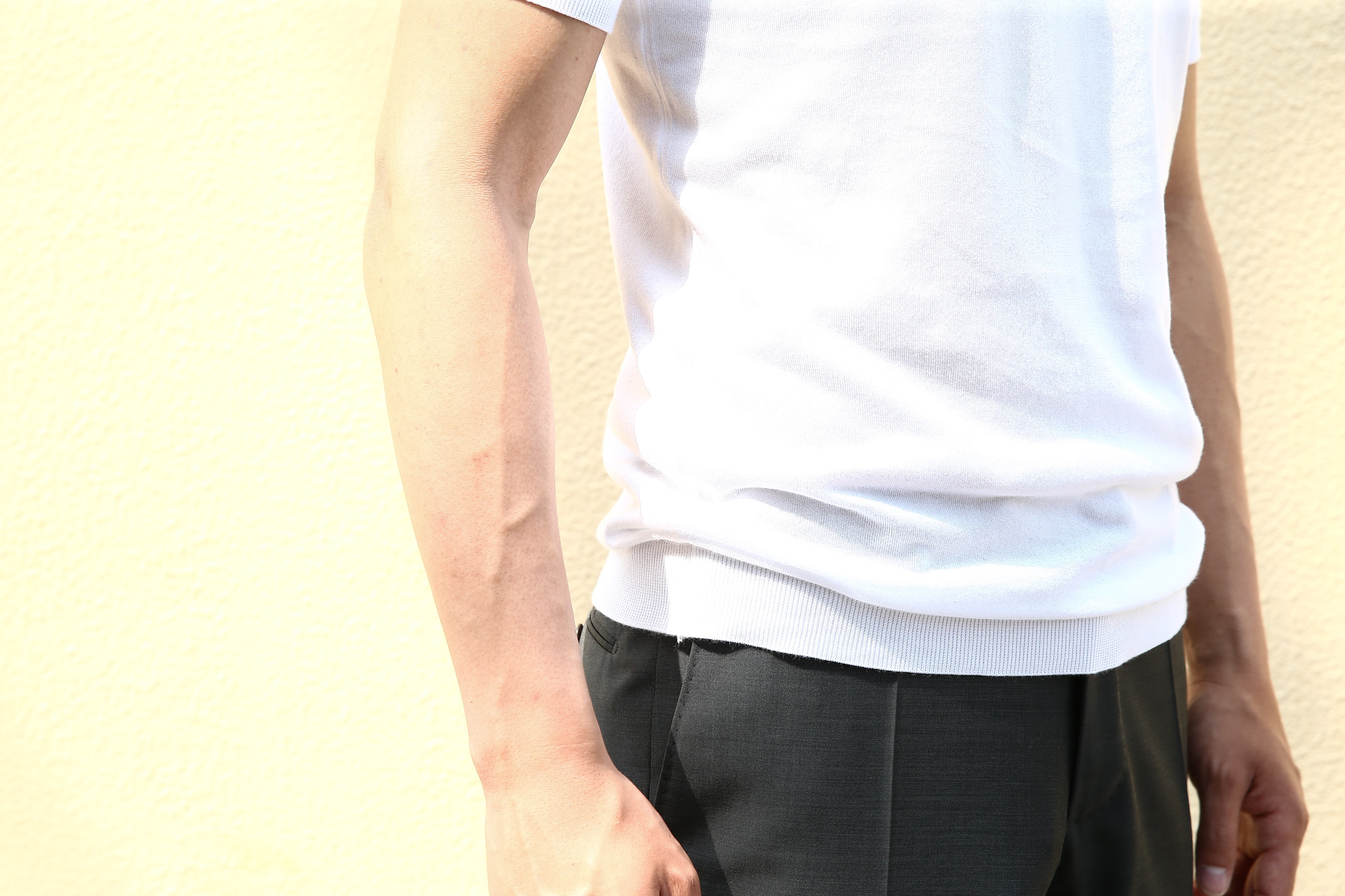 JOHN SMEDLEY (ジョンスメドレー) BELDEN (ベルデン) SEA ISLAND COTTON (シーアイランドコットン) ショートスリーブ コットンニット Tシャツ WHITE (ホワイト) Made in England (イギリス製) 2018 春夏新作 johnsmedley スメドレー 愛知 名古屋 Alto e Diritto アルト エ デリット ニットTEE 