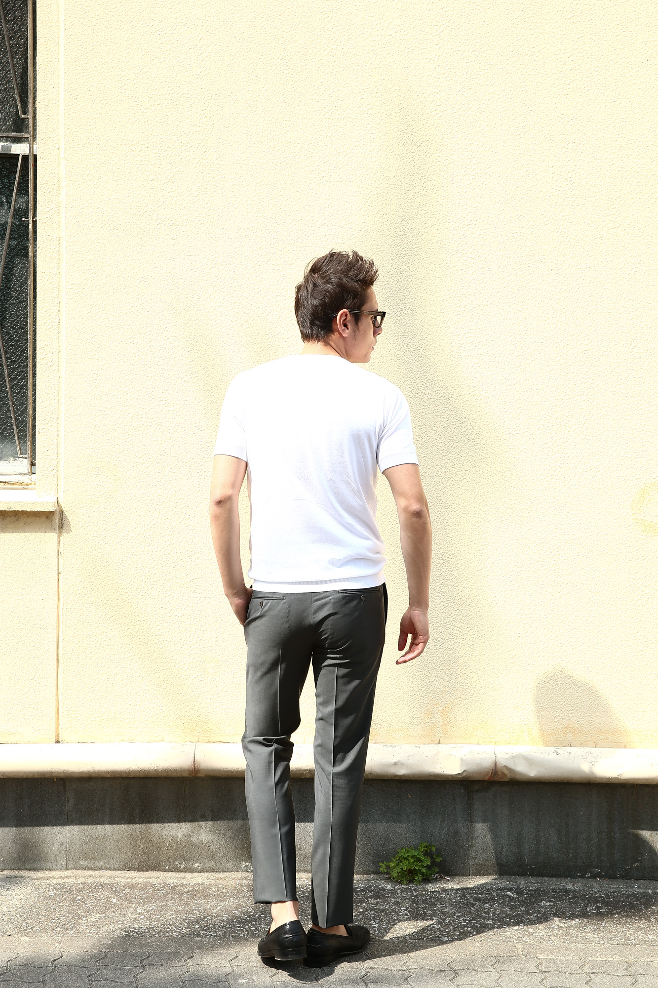 JOHN SMEDLEY (ジョンスメドレー) BELDEN (ベルデン) SEA ISLAND COTTON (シーアイランドコットン) ショートスリーブ コットンニット Tシャツ WHITE (ホワイト) Made in England (イギリス製) 2018 春夏新作 johnsmedley スメドレー 愛知 名古屋 Alto e Diritto アルト エ デリット ニットTEE 