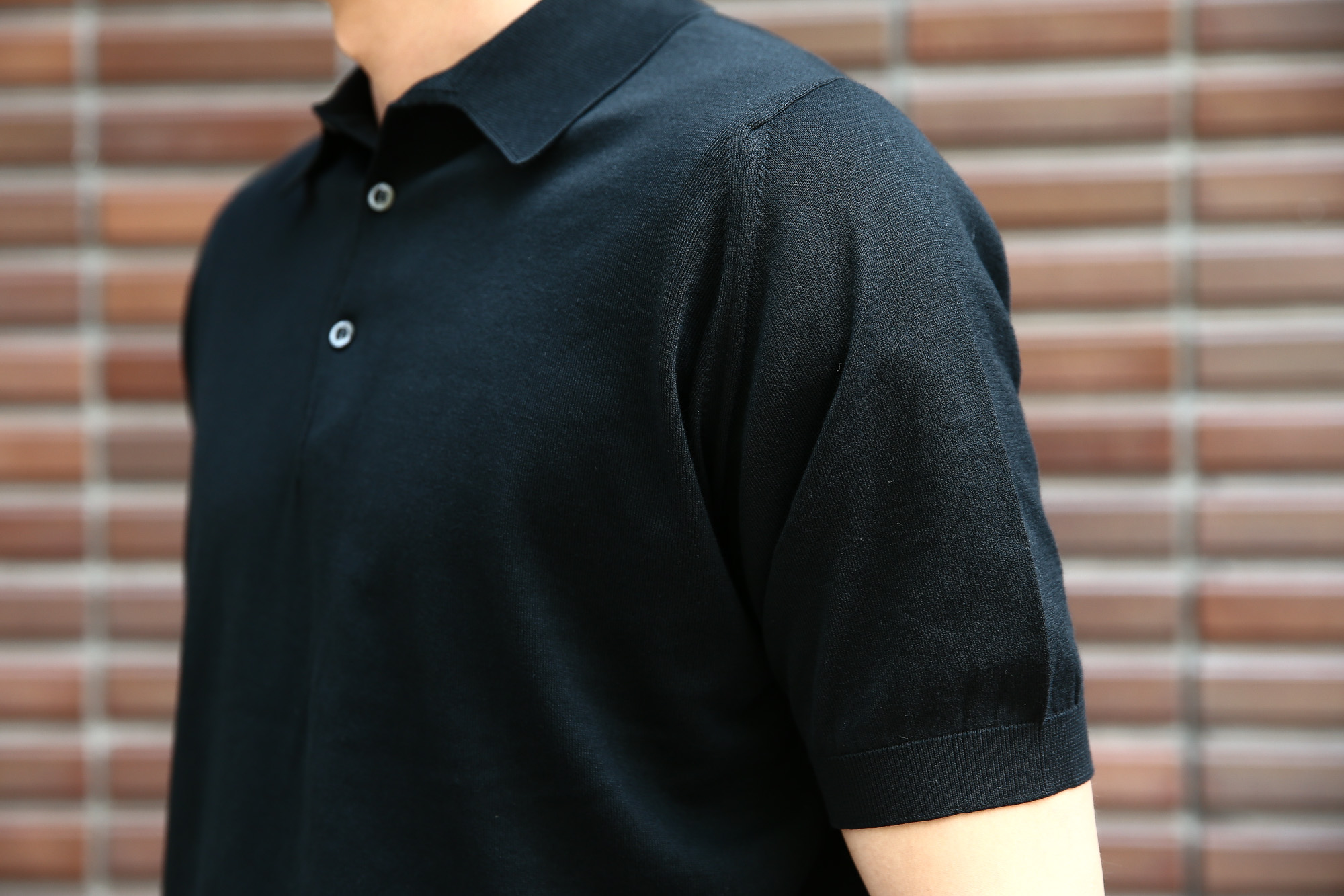 JOHN SMEDLEY (ジョンスメドレー) S3798 Polo Shirt SEA ISLAND COTTON (シーアイランドコットン) ポロシャツ BLACK (ブラック) Made in England (イギリス製) 2018 春夏新作 johnsmedley ジョンスメドレー 愛知 名古屋 Alto e Diritto アルト エ デリット