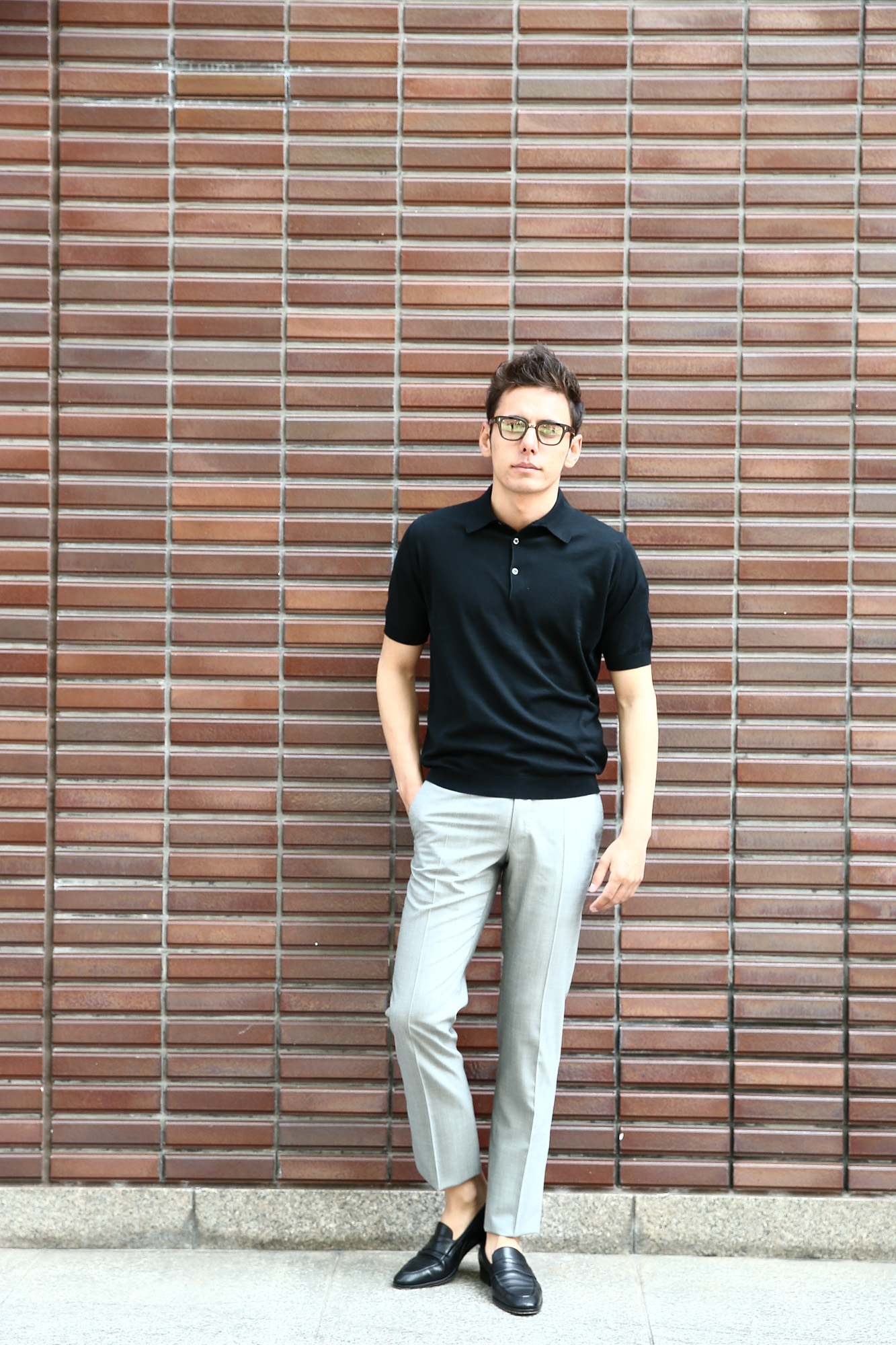 JOHN SMEDLEY (ジョンスメドレー) S3798 Polo Shirt SEA ISLAND COTTON (シーアイランドコットン) ポロシャツ BLACK (ブラック) Made in England (イギリス製) 2018 春夏新作 johnsmedley ジョンスメドレー 愛知 名古屋 Alto e Diritto アルト エ デリット