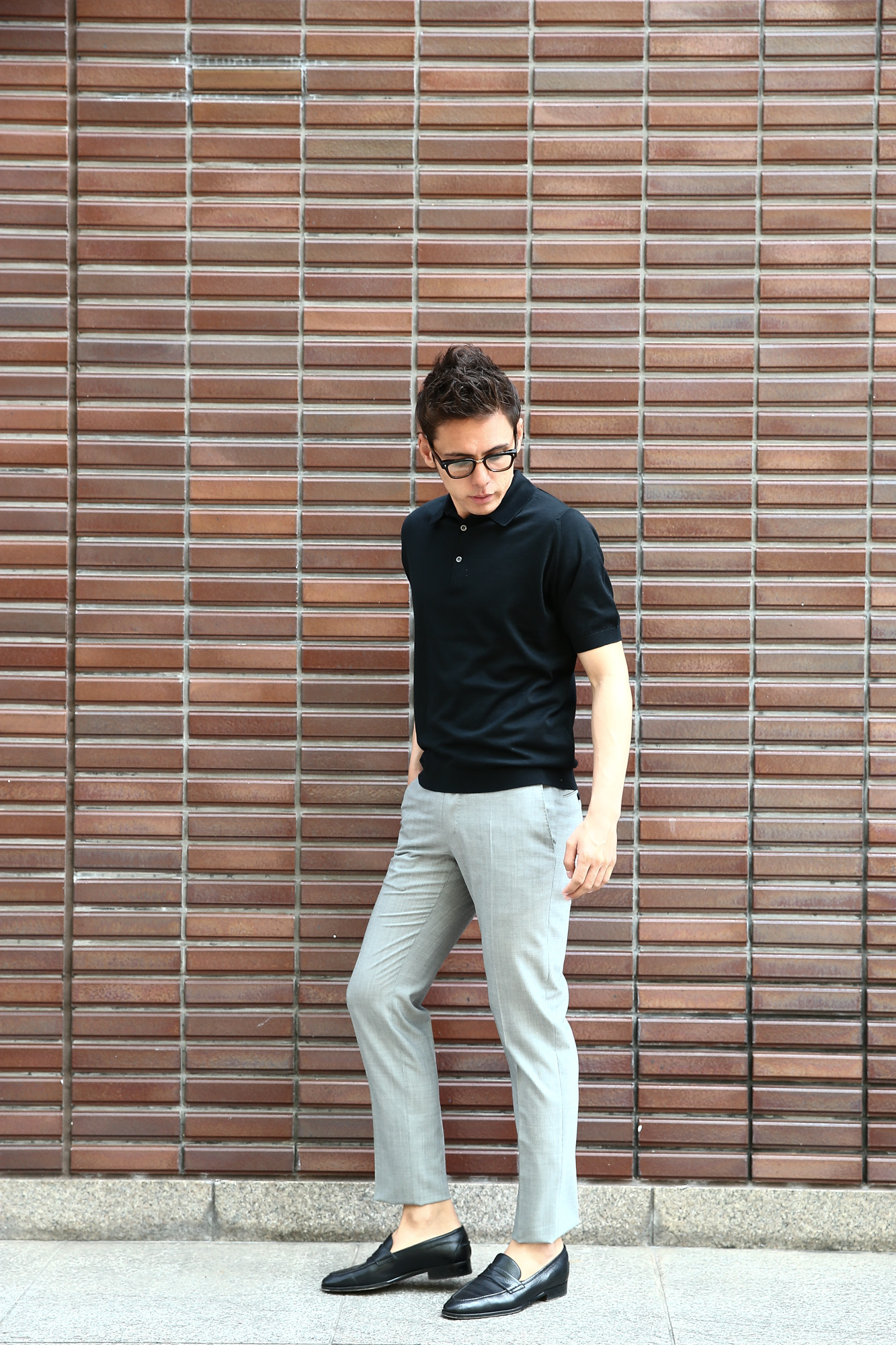 JOHN SMEDLEY (ジョンスメドレー) S3798 Polo Shirt SEA ISLAND COTTON (シーアイランドコットン) ポロシャツ BLACK (ブラック) Made in England (イギリス製) 2018 春夏新作 johnsmedley ジョンスメドレー 愛知 名古屋 Alto e Diritto アルト エ デリット