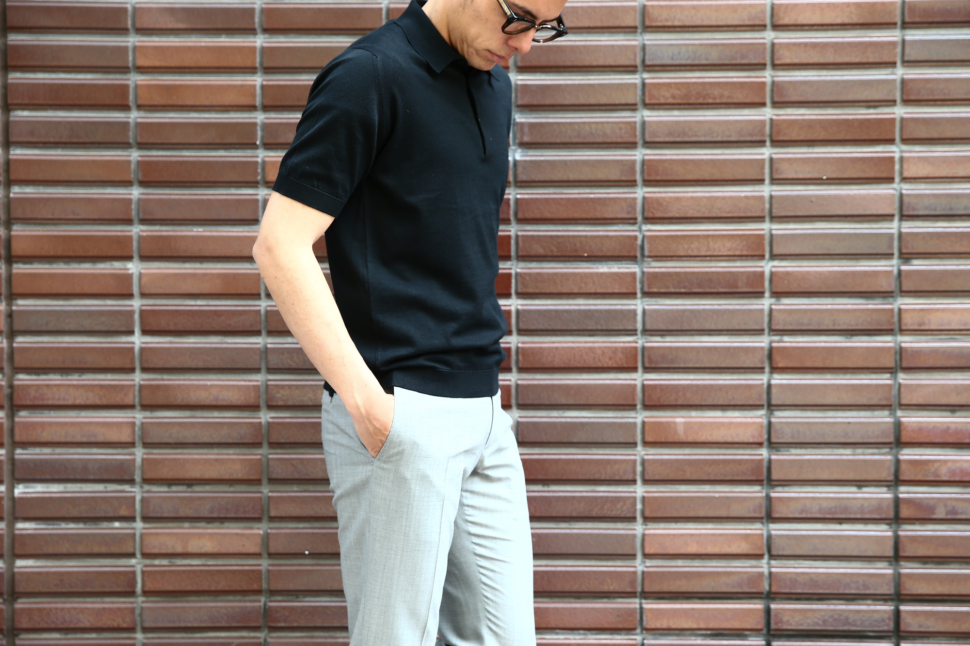 JOHN SMEDLEY (ジョンスメドレー) S3798 Polo Shirt SEA ISLAND COTTON (シーアイランドコットン) ポロシャツ BLACK (ブラック) Made in England (イギリス製) 2018 春夏新作 johnsmedley ジョンスメドレー 愛知 名古屋 Alto e Diritto アルト エ デリット