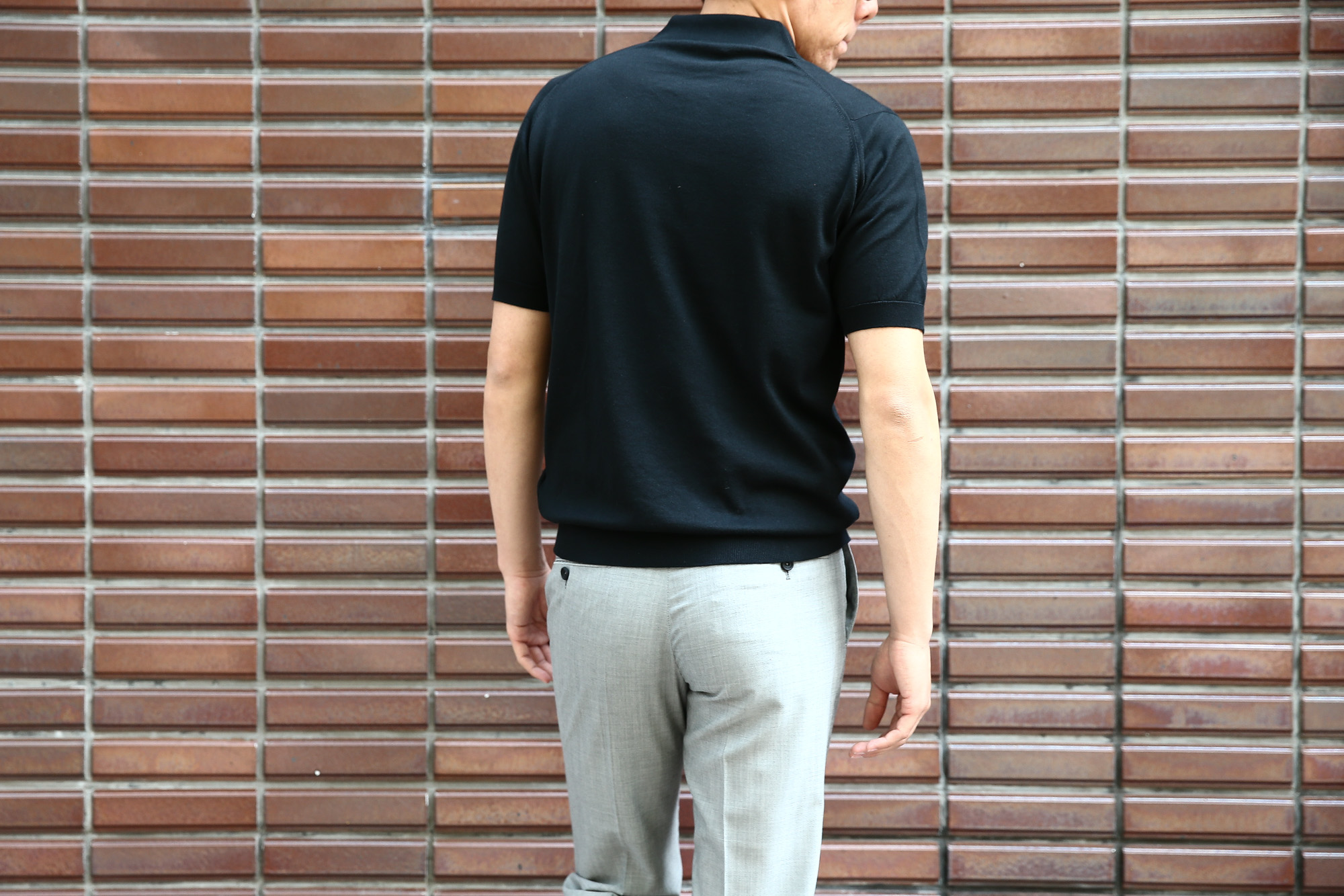 JOHN SMEDLEY (ジョンスメドレー) S3798 Polo Shirt SEA ISLAND COTTON (シーアイランドコットン) ポロシャツ BLACK (ブラック) Made in England (イギリス製) 2018 春夏新作 johnsmedley ジョンスメドレー 愛知 名古屋 Alto e Diritto アルト エ デリット