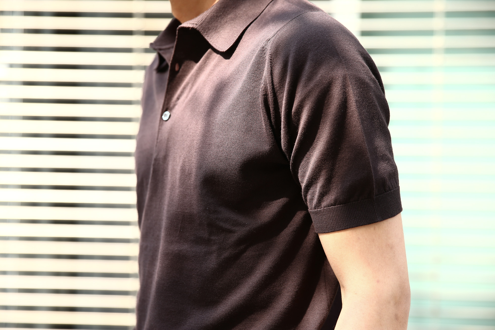 JOHN SMEDLEY (ジョンスメドレー) S3798 Polo Shirt SEA ISLAND COTTON (シーアイランドコットン) ポロシャツ DARK LEATHER (ダークレザー) Made in England (イギリス製) 2018 春夏新作 johnsmedley ジョンスメドレー 愛知 名古屋 Alto e Diritto アルト エ デリット