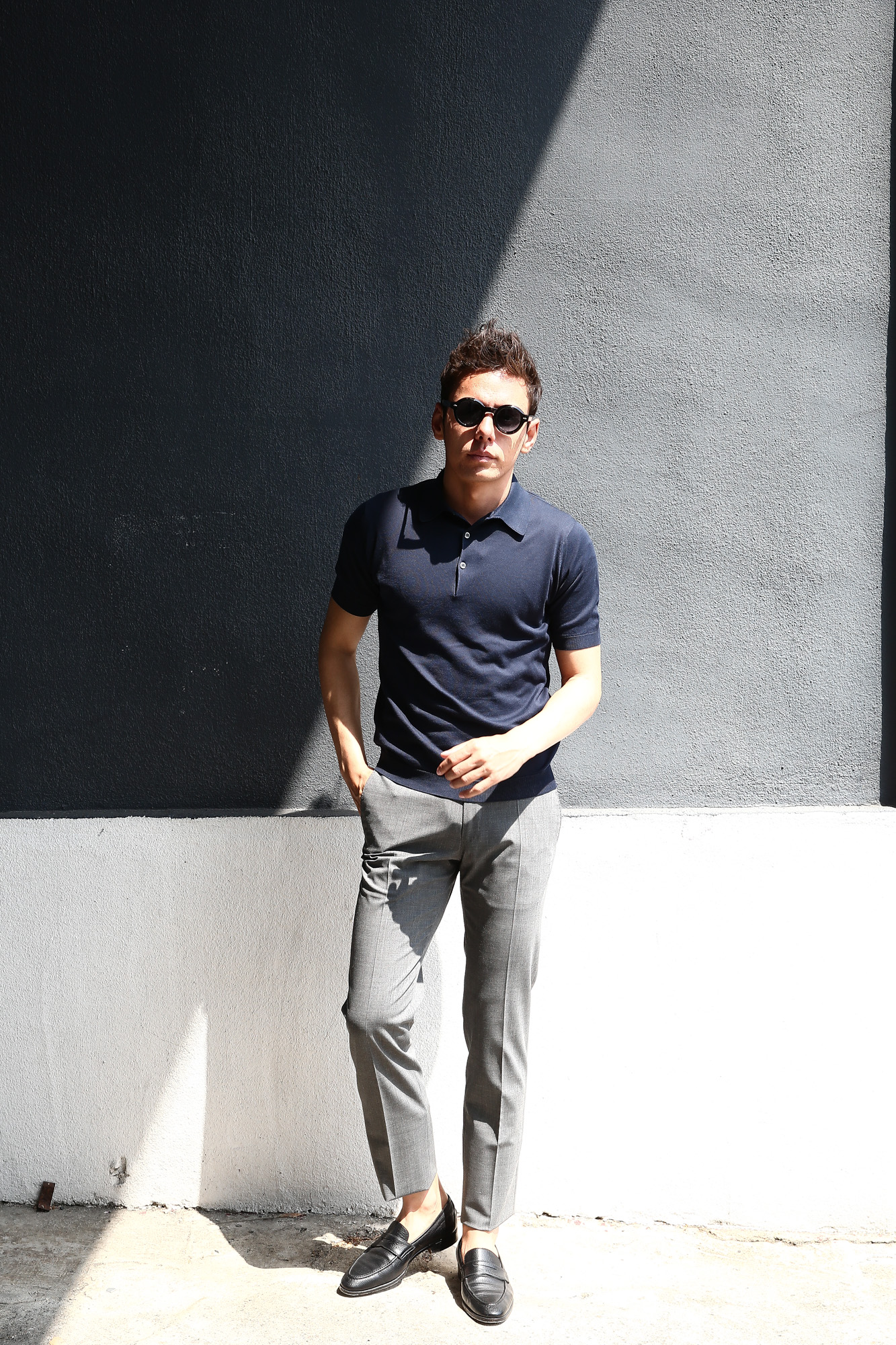 JOHN SMEDLEY (ジョンスメドレー) S3798 Polo Shirt SEA ISLAND COTTON (シーアイランドコットン) ポロシャツ NAVY (ネイビー) Made in England (イギリス製) 2018 春夏新作 johnsmedley ジョンスメドレー 愛知 名古屋 Alto e Diritto アルト エ デリット