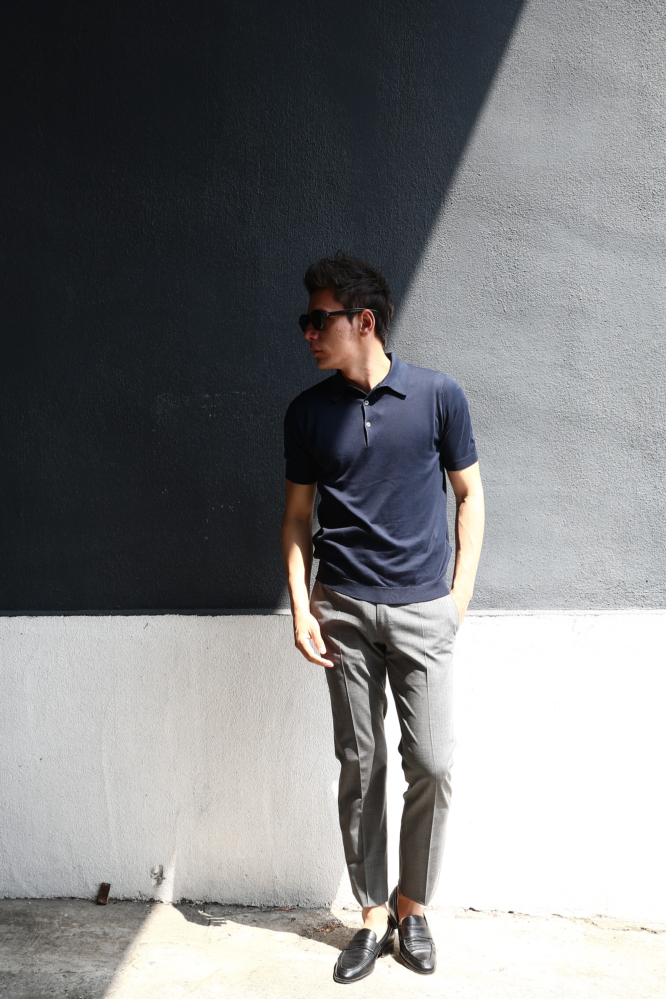 JOHN SMEDLEY (ジョンスメドレー) S3798 Polo Shirt SEA ISLAND COTTON (シーアイランドコットン) ポロシャツ NAVY (ネイビー) Made in England (イギリス製) 2018 春夏新作 johnsmedley ジョンスメドレー 愛知 名古屋 Alto e Diritto アルト エ デリット