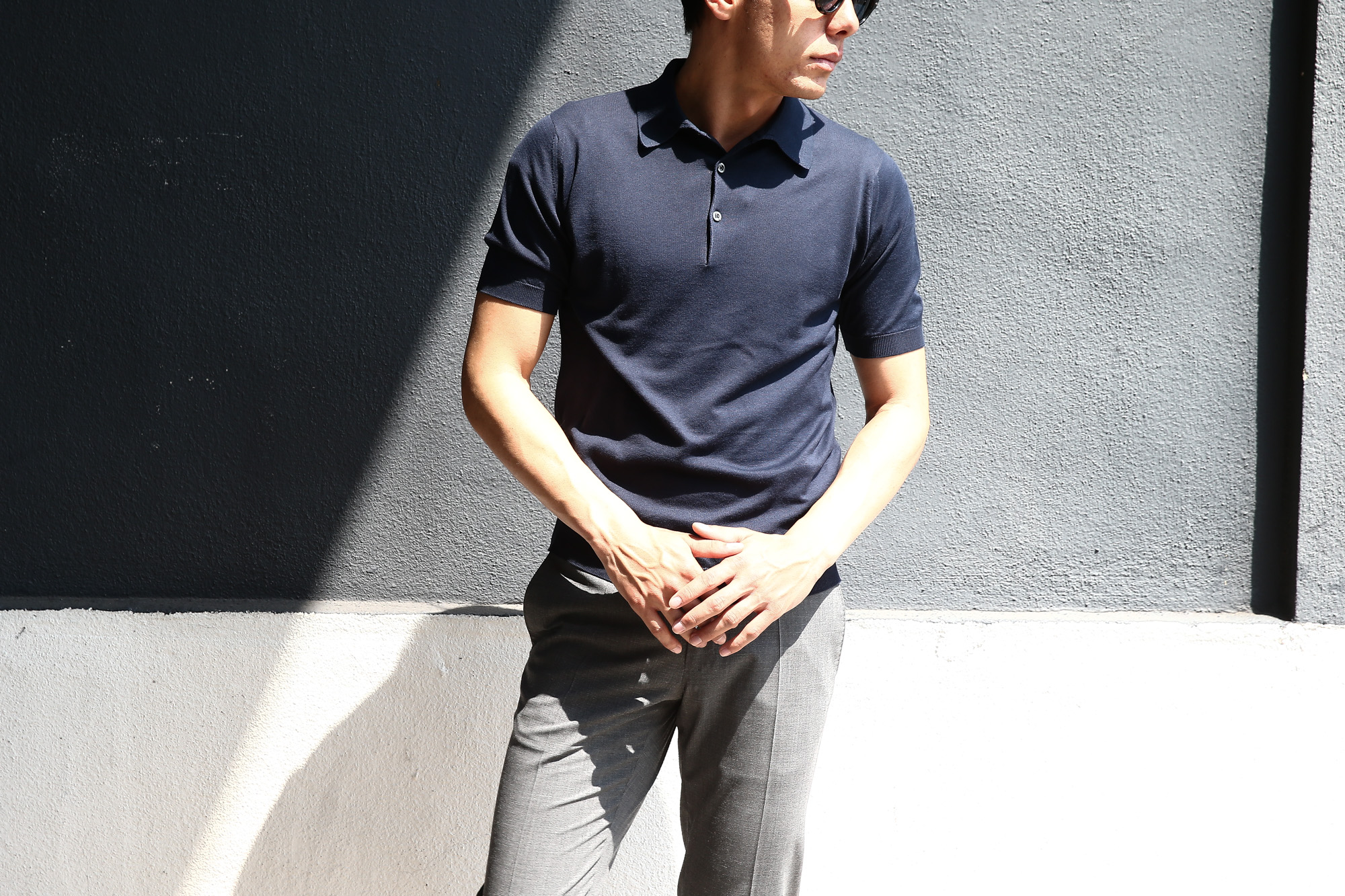 JOHN SMEDLEY (ジョンスメドレー) S3798 Polo Shirt SEA ISLAND COTTON (シーアイランドコットン) ポロシャツ NAVY (ネイビー) Made in England (イギリス製) 2018 春夏新作 johnsmedley ジョンスメドレー 愛知 名古屋 Alto e Diritto アルト エ デリット