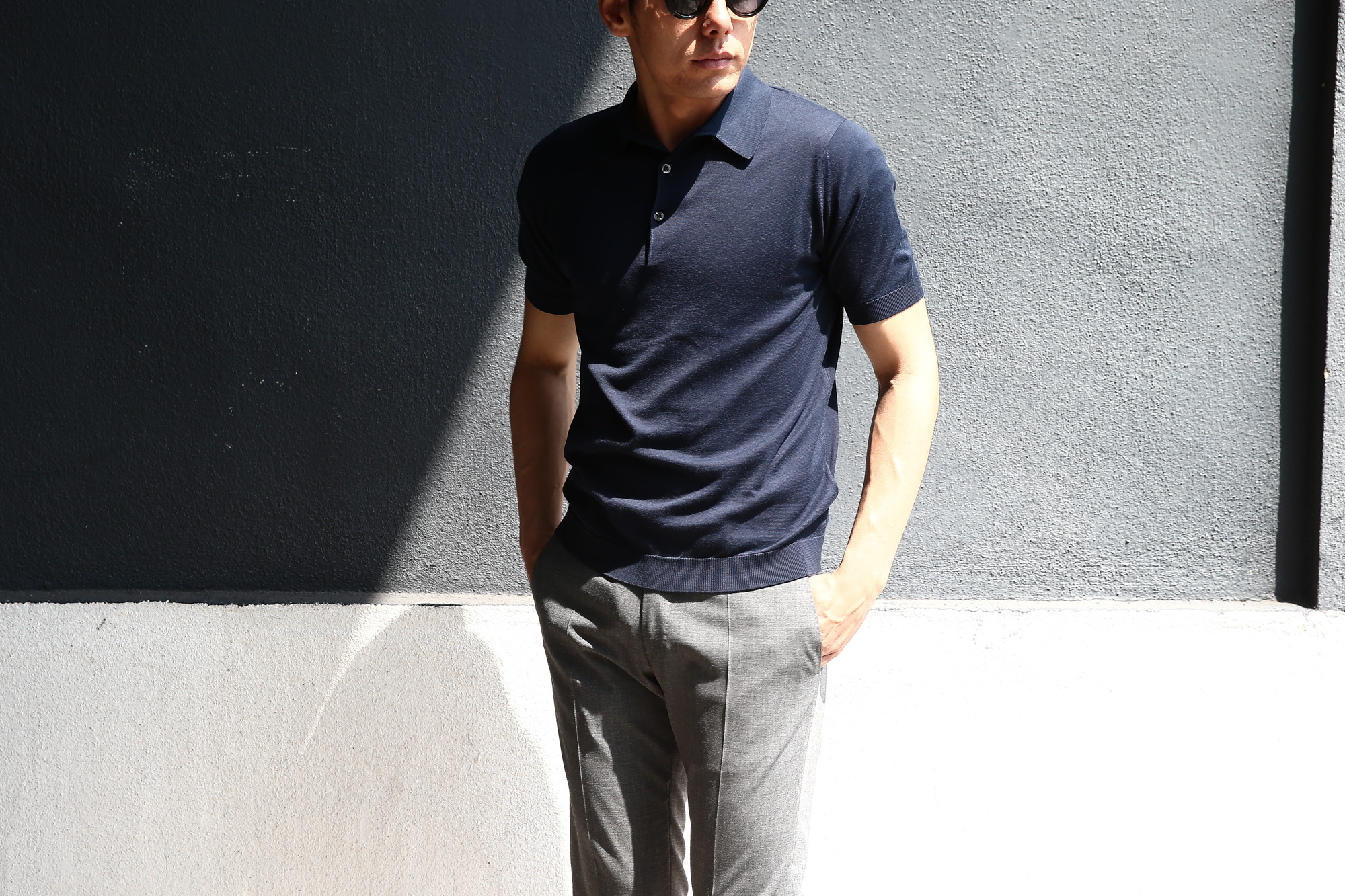 JOHN SMEDLEY (ジョンスメドレー) S3798 Polo Shirt SEA ISLAND COTTON (シーアイランドコットン) ポロシャツ NAVY (ネイビー) Made in England (イギリス製) 2018 春夏新作 johnsmedley ジョンスメドレー 愛知 名古屋 Alto e Diritto アルト エ デリット