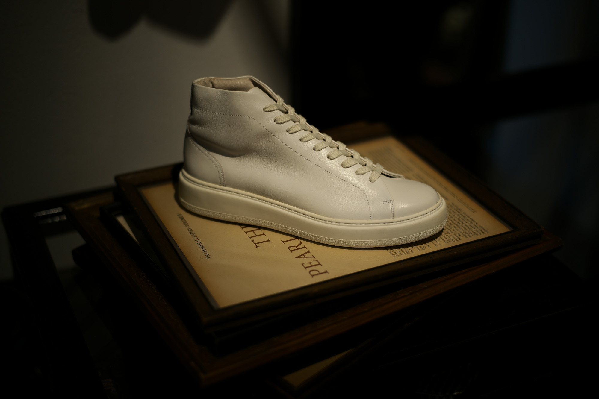 PATRICK(パトリック) CRUISE LINE クルーズライン GENOVA-HI (ジェノバ ハイ) Annonay Vocalou Calf Leather (アノネイ社 ボカルーカーフ レザー) ハイカット レザー スニーカー WHITE (ホワイト・WHT) MADE IN JAPAN(日本製) 【1st コレクション // 復刻モデル】【スペシャル限定モデル】【第1便ご予約開始します】 patrick パトリック cruiseline クルーズライン 愛知 名古屋 Alto e Diritto アルト エ デリット 干場義雅　坪内浩