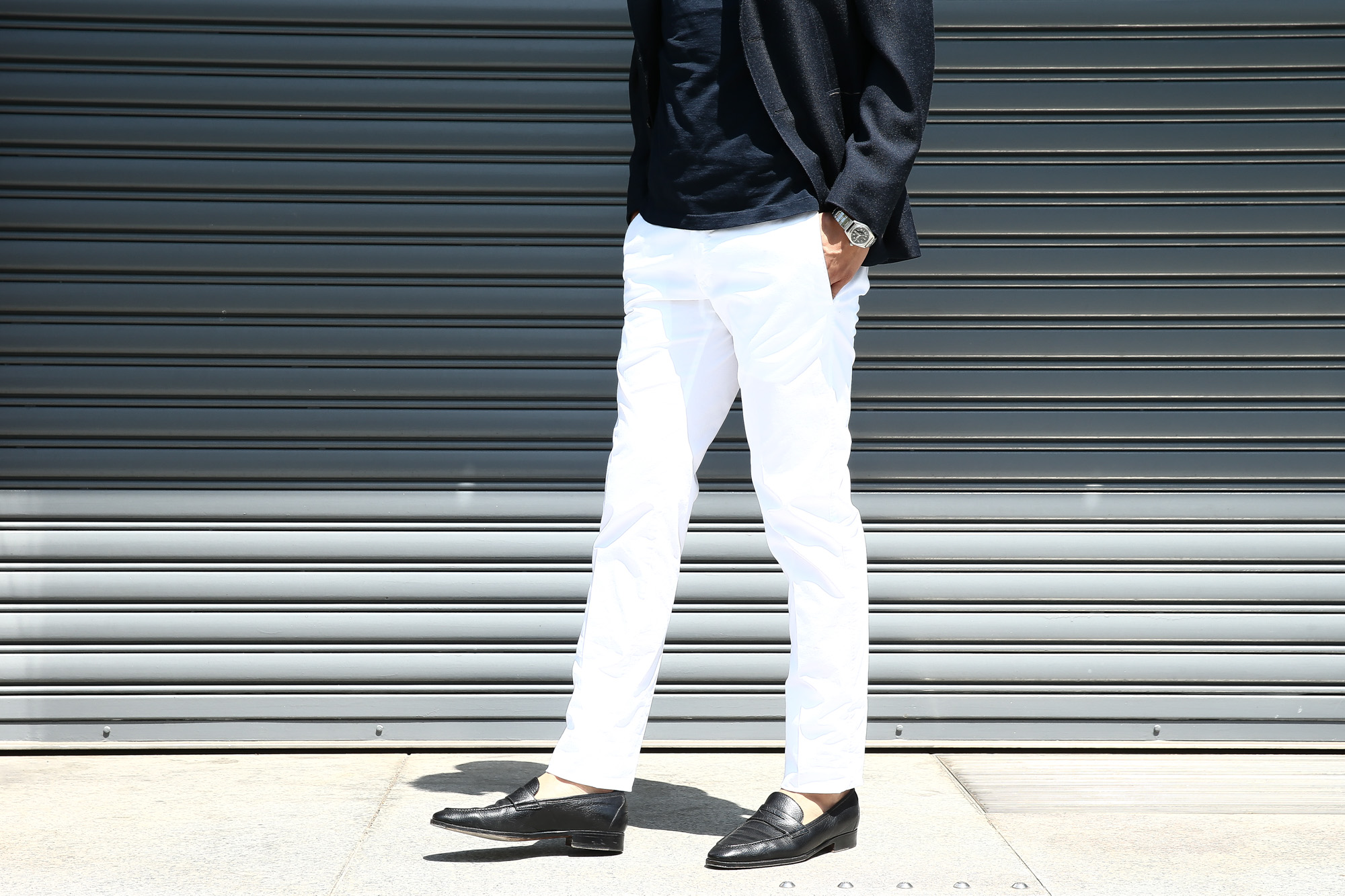 PT01 (ピーティーゼロウーノ) BUSINESS (ビジネス) SUPER SLIM FIT (スーパースリムフィット) Lux Cloth ストレッチ コットン スラックス パンツ WHITE (ホワイト・0010) 2018 春夏新作 pt01 チノ　チノパン チノスラックス 愛知 名古屋 Alto e Diritto アルト エ デリット