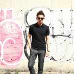 RAF SIMONS × FRED PERRY (ラフ・シモンズ × フレッドペリー) RAF SIMONS TAPE DETAIL PIQUE SHIRT (ラフシモンズ テープ ディテール ピケ シャツ) ダブルネーム ポロシャツ BLACK (ブラック・102) 2018 春夏新作のイメージ