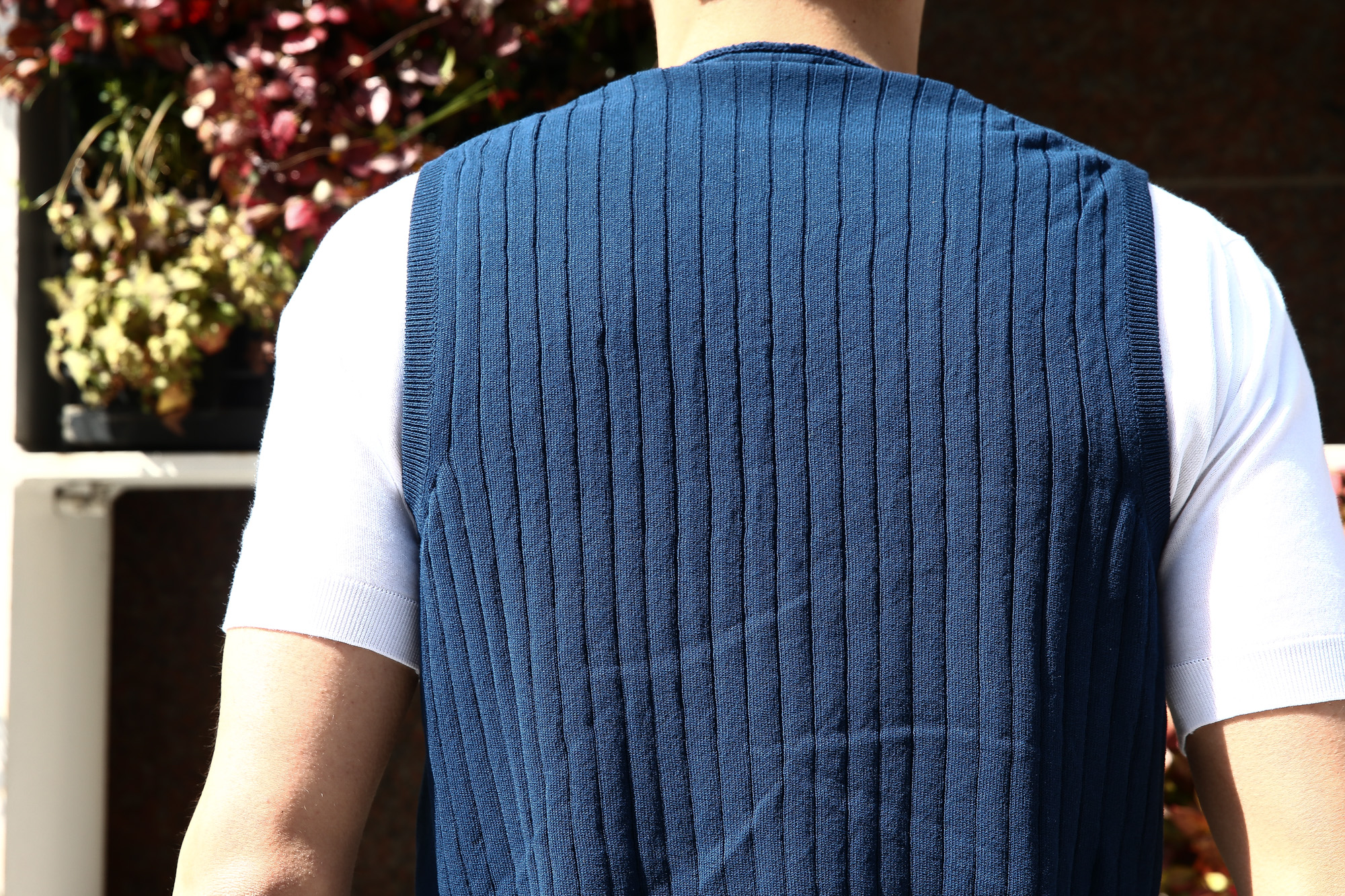 Settefili Cashmere (セッテフィーリ カシミア) Gilet (ニットダブルベスト) コットン ニット ジレ NAVY (ネイビー・MO11) made in italy (イタリア製) 2018 春夏新作 settefilicashmere セッテフィーリカシミア 愛知 名古屋 Alto e Diritto アルト エ デリット