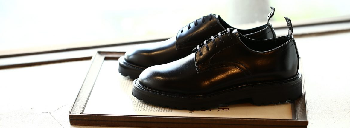 WH(ダブルエイチ) WH-0006(WHS-0006) Plane Toe Shoes  (干場氏 スペシャル モデル) Birdie Last(バーディラスト) ANNONAY Vocalou Calf Leather プレーントゥ シューズ BLACK(ブラック) MADE IN JAPAN(日本製) 2018 春夏新作 【干場氏、坪内氏の直筆サイン入り】【Alto e Diritto限定 スペシャルアイテム】のイメージ