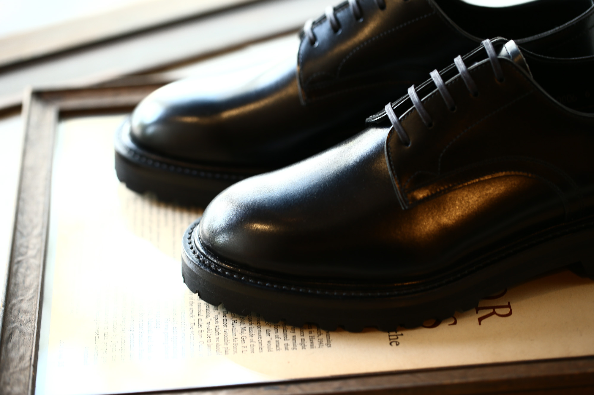 WH(ダブルエイチ) WH-0006(WHS-0006) Plane Toe Shoes  (干場氏 スペシャル モデル) Birdie Last(バーディラスト) ANNONAY Vocalou Calf Leather プレーントゥ シューズ BLACK(ブラック) MADE IN JAPAN(日本製) 2018 春夏新作 【干場氏、坪内氏の直筆サイン入り】【Alto e Diritto限定 スペシャルアイテム】wh 干場さん 干場スペシャル FORZASTYLE フォルザスタイル 愛知 名古屋 Alto e Diritto アルト エ デリット