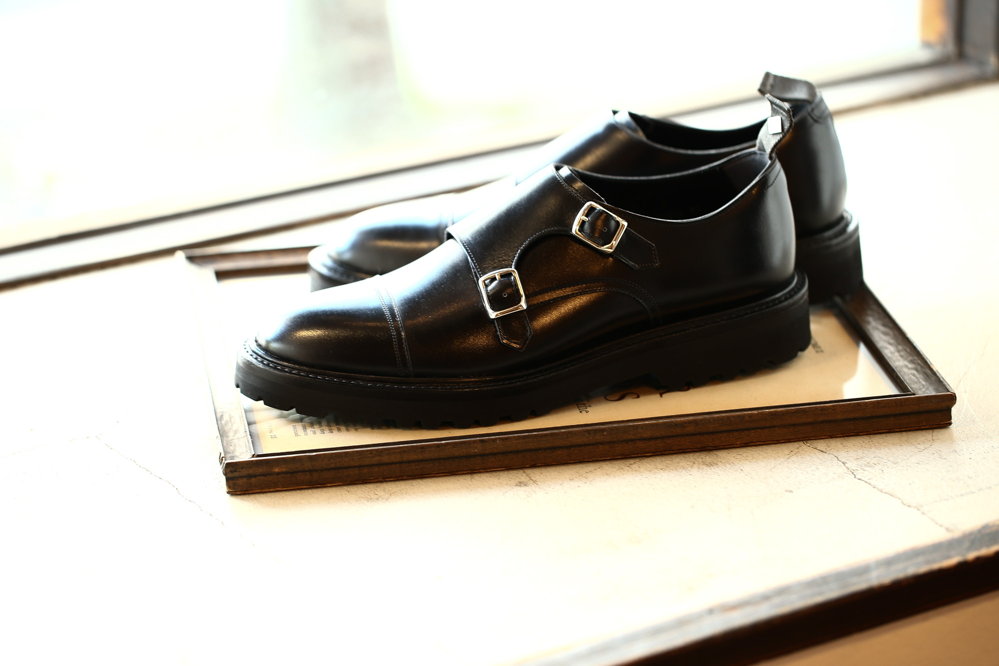 WH (ダブルエイチ) 【WH-0300(WHS-0300)】 Double Monk Strap Shoes (干場氏 スペシャル モデル) Cruise Last (クルーズラスト) ダブルモンクストラップシューズ BLACK (ブラック) MADE IN JAPAN (日本製) 2018 春夏新作 【干場氏、坪内氏の直筆サイン入り】【Alto e Diritto限定 スペシャルアイテム】 wh 干場さん 干場スペシャル FORZASTYLE フォルザスタイル 愛知 名古屋 Alto e Diritto アルト エ デリット