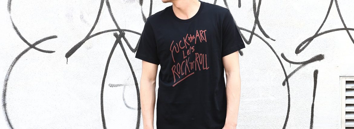 WORN FREE (ウォーンフリー) FUCK the ART Lets ROCK’n’ROLL Rod Stewart(ロッド・スチュワート) 1985 NEW YORK プリントTシャツ バンドTシャツ ロックTシャツ BLACK (ブラック) MADE IN USA (アメリカ製)　2018春夏新作 wornfree ウォーンフリー 愛知　名古屋 ZODIAC ゾディアック nirvana kurtcobain bandtee rocktee