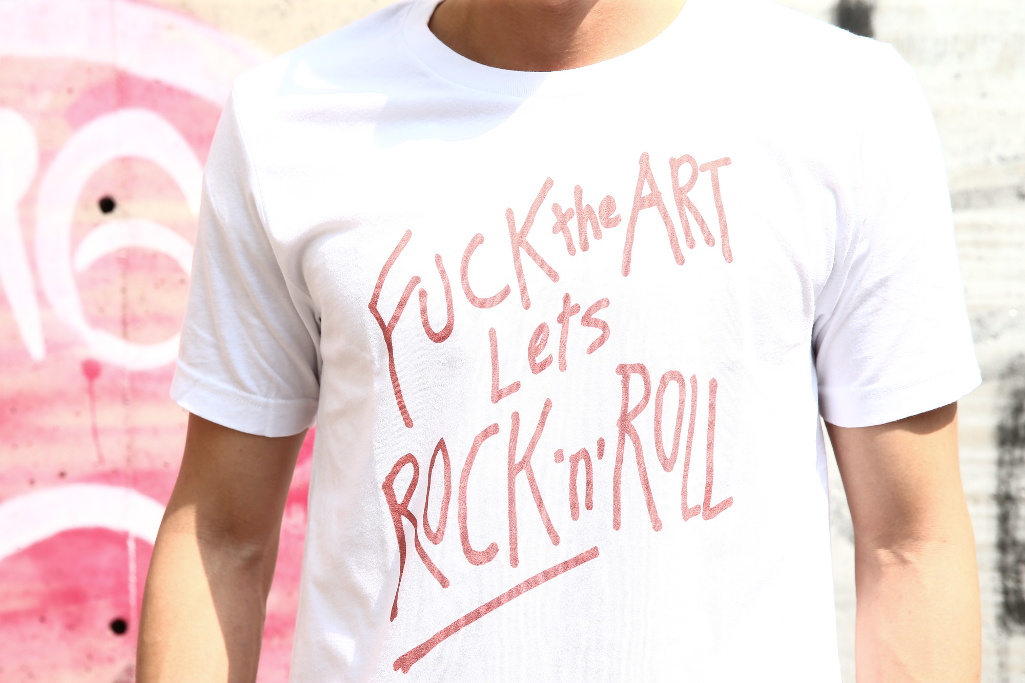 WORN FREE (ウォーンフリー) FUCK the ART Lets ROCK’n’ROLL Rod Stewart(ロッド・スチュワート) 1985 NEW YORK プリントTシャツ バンドTシャツ   ロックTシャツ WHITE (ホワイト) MADE IN USA (アメリカ製)　2018春夏 wornfree ウォーンフリー 愛知　名古屋 Alto e Diritto アルト エ デリット nirvana kurtcobain bandtee rocktee