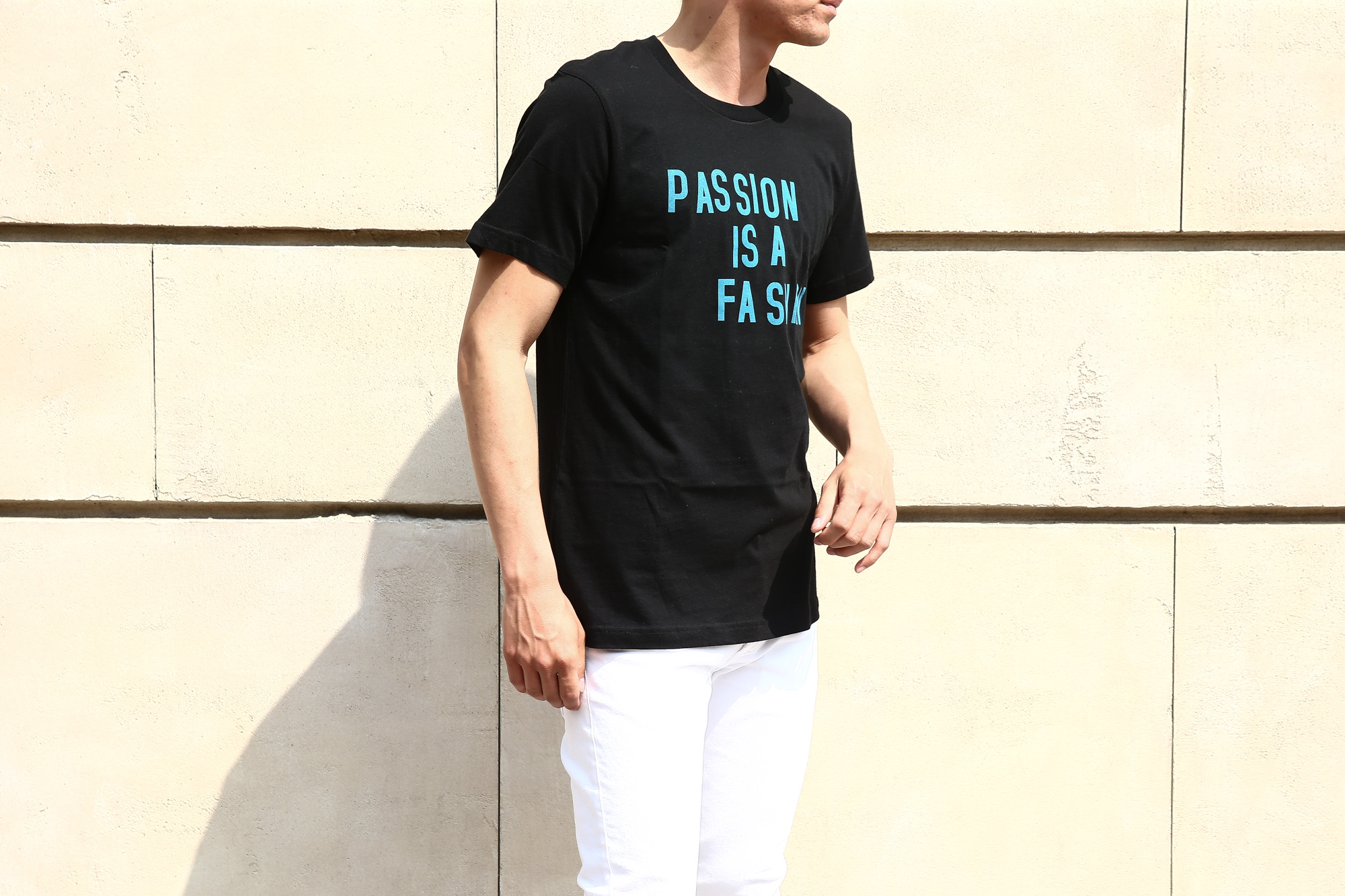 WORN FREE(ウォーンフリー) PASSION IS A FASHION The Clash(ザ・クラッシュ) Joe Strummer(ジョー・ストラマー) 1977 NEW YORK プリントTシャツ バンドTシャツ ロックTシャツ BLACK(ブラック) MADE IN USA (アメリカ製) 2018春夏 wornfree ウォーンフリー 愛知　名古屋 Alto e Diritto アルト エ デリット theclash ザクラッシュ joestrummer ジョーストラマー