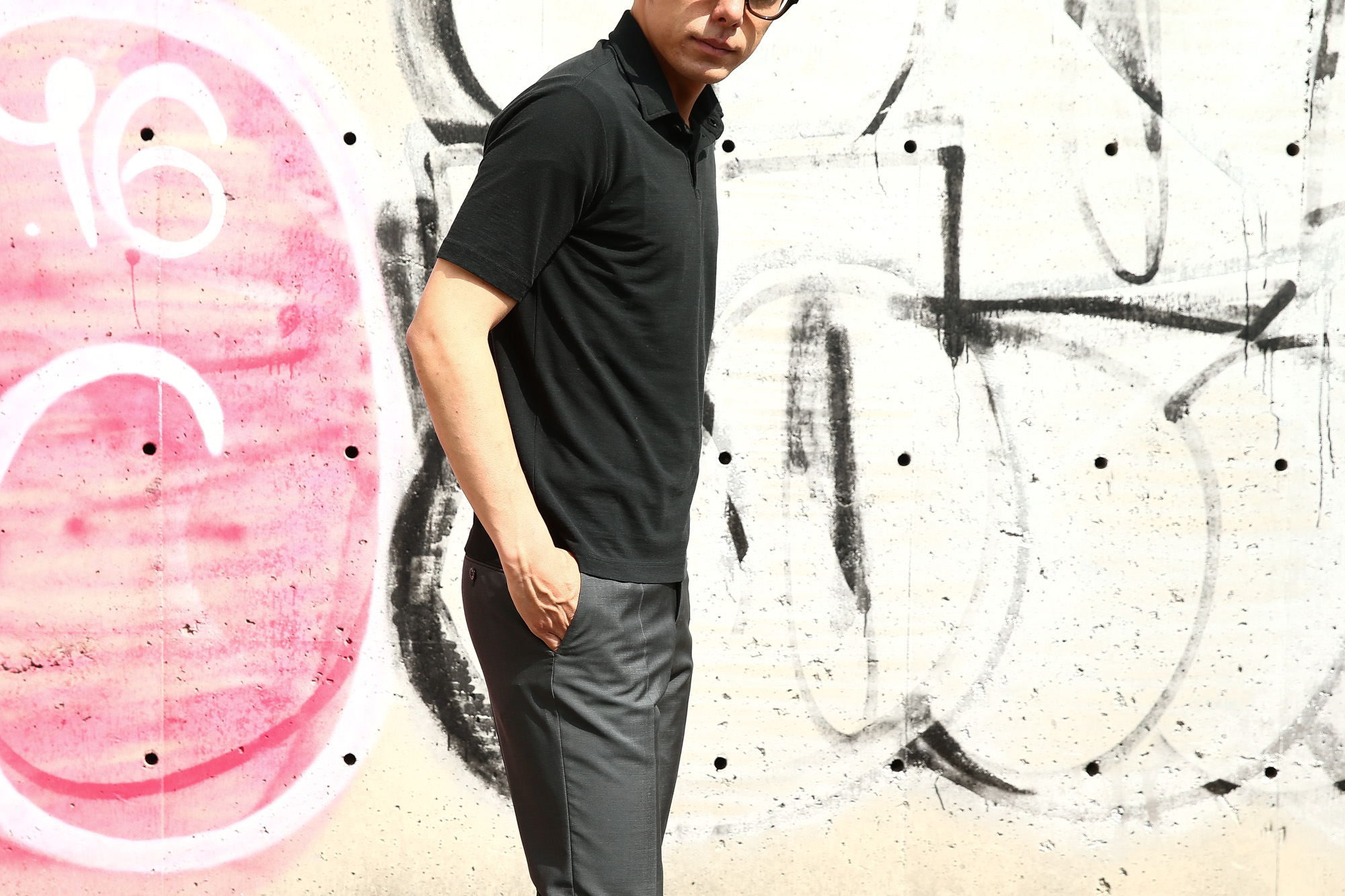 ZANONE (ザノーネ) Polo Shirt ice cotton アイスコットン ポロシャツ BLACK (ブラック・Z0015) made in italy (イタリア製) 2018 春夏新作 愛知 名古屋 Alto e Diritto アルト エ デリット ポロ ニットポロ