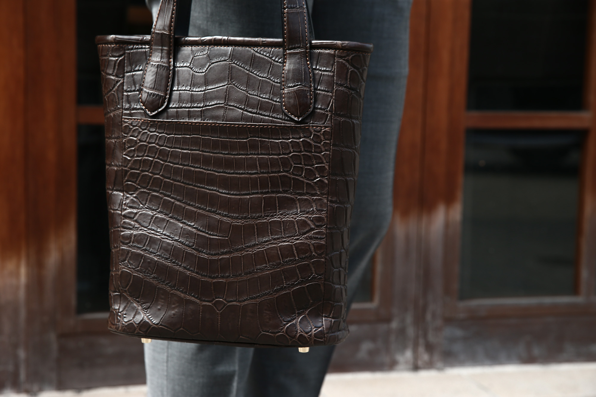 Cisei × 山本製鞄 (シセイ × 山本製鞄) Crocodile Tote Bag Small (クロコダイル トートバッグ スモール) Nile Crocodile Leather (ワニ革) ナイル クロコダイル トート バッグ BLACK(ブラック),NAVY(ネイビー),BROWN(ブラウン) Made in Japan (日本製) cisei yamamotoseiho トートバック クロコ 愛知 名古屋