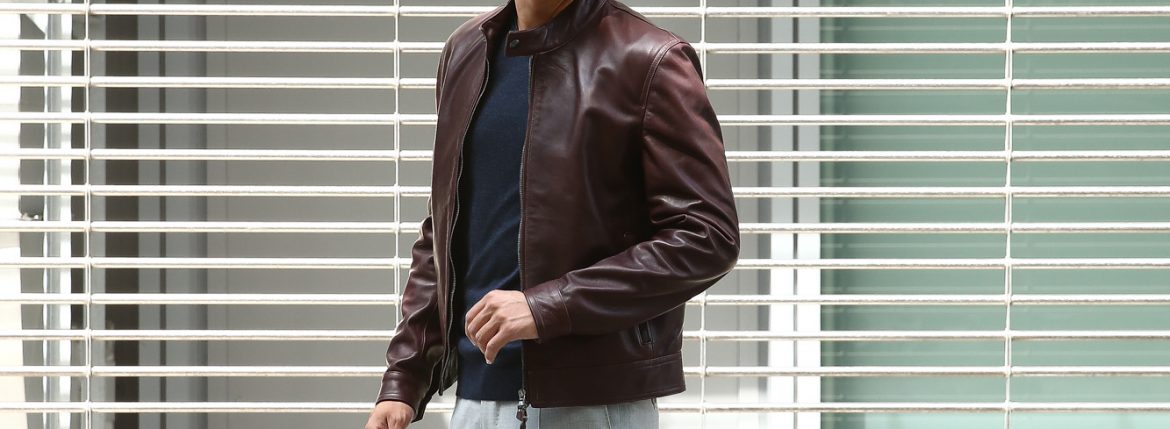 EMMETI(エンメティ) JURI(ユリ) Lambskin nappa シングルライダース レザージャケット WALNUT (ウォルナット) made in italy (イタリア製) 2018 秋冬 【ご予約受付中】 emmeti juri ユリ 愛知 名古屋 ZODIAC ゾディアック 干場 干場氏着用 FORZASTYLE　42,44,46,48,50,52,54