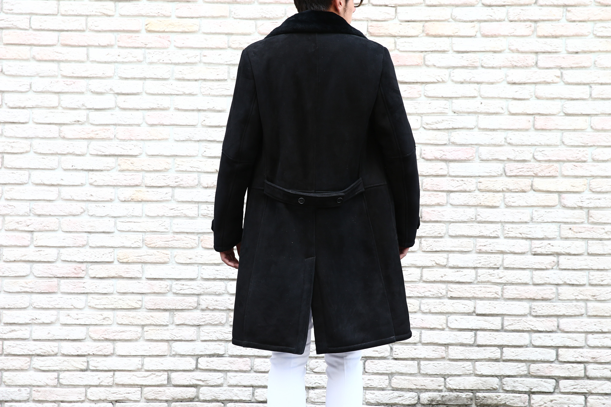 EMMETI (エンメティ) WILL (ウィル) Merino Mouton (メリノ ムートン) ダブルブレスト ムートンコート NERO (ブラック) Made in italy (イタリア製) 2018 秋冬 【ご予約受付中】emmeti ムートンコート 愛知 名古屋 Alto e Diritto アルト エ デリット  42,44,46,48,50,52