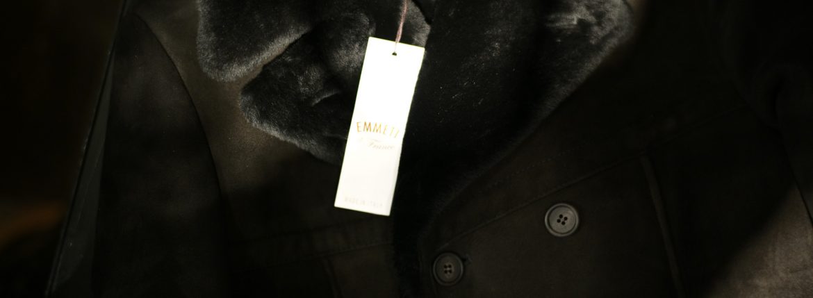 EMMETI (エンメティ) WILL (ウィル) Merino Mouton (メリノ ムートン) ダブルブレスト ムートンコート NERO (ブラック) Made in italy (イタリア製) 2018 秋冬のイメージ