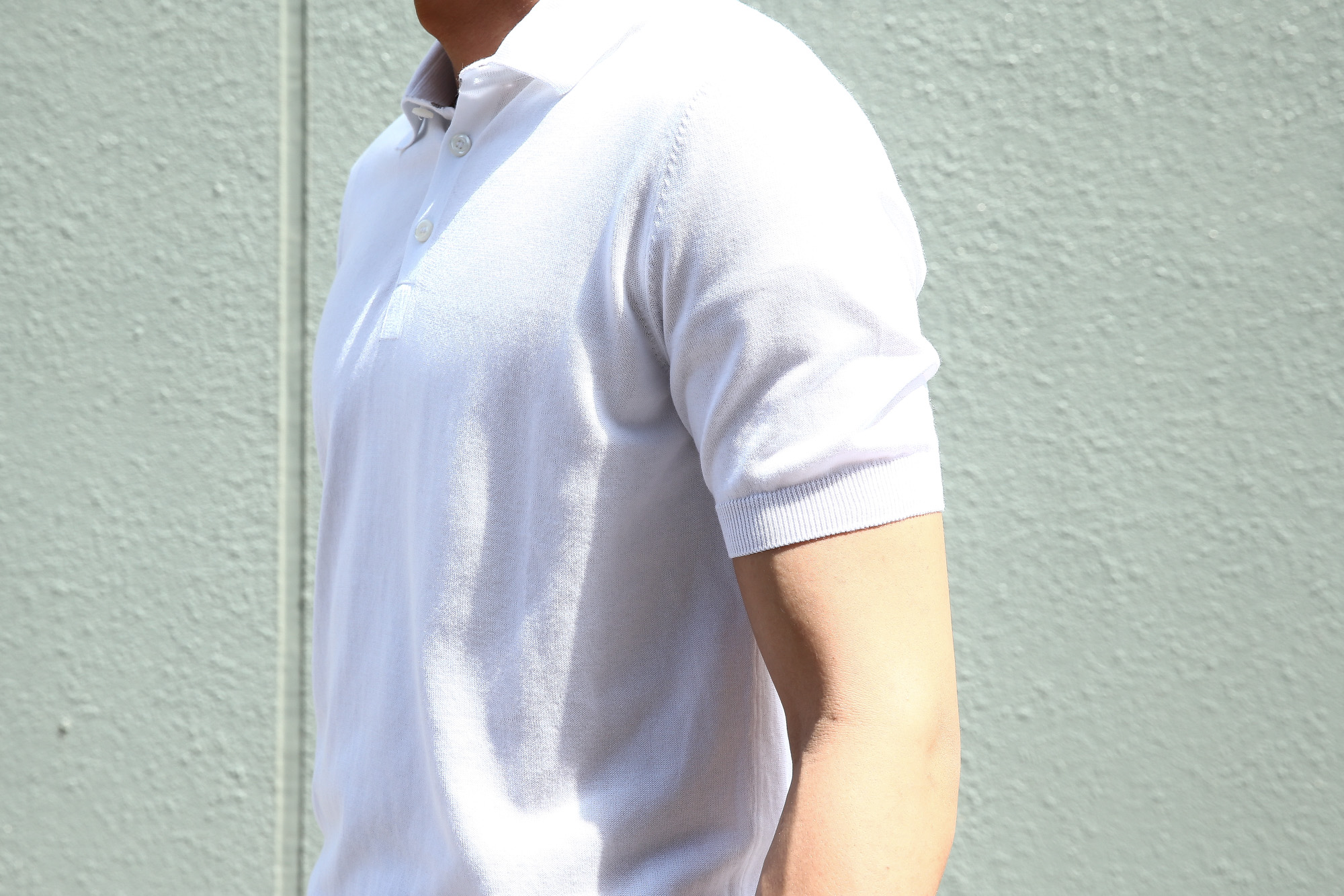 Gran Sasso (グランサッソ) Fresh Cotton Polo Shirt (フレッシュコットン ポロシャツ) FRESH COTTON (フレッシュコットン) コットン ニット ポロシャツ WHITE (ホワイト・002) made in italy (イタリア製) 2018 春夏新作 gransasso 愛知 名古屋 Alto e Diritto アルト エ デリット ニットポロ