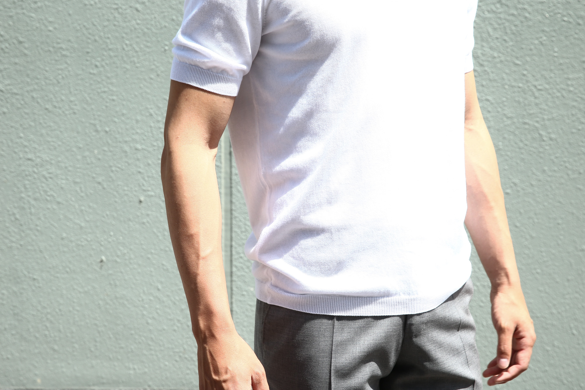 Gran Sasso (グランサッソ) Fresh Cotton Polo Shirt (フレッシュコットン ポロシャツ) FRESH COTTON (フレッシュコットン) コットン ニット ポロシャツ WHITE (ホワイト・002) made in italy (イタリア製) 2018 春夏新作 gransasso 愛知 名古屋 Alto e Diritto アルト エ デリット ニットポロ