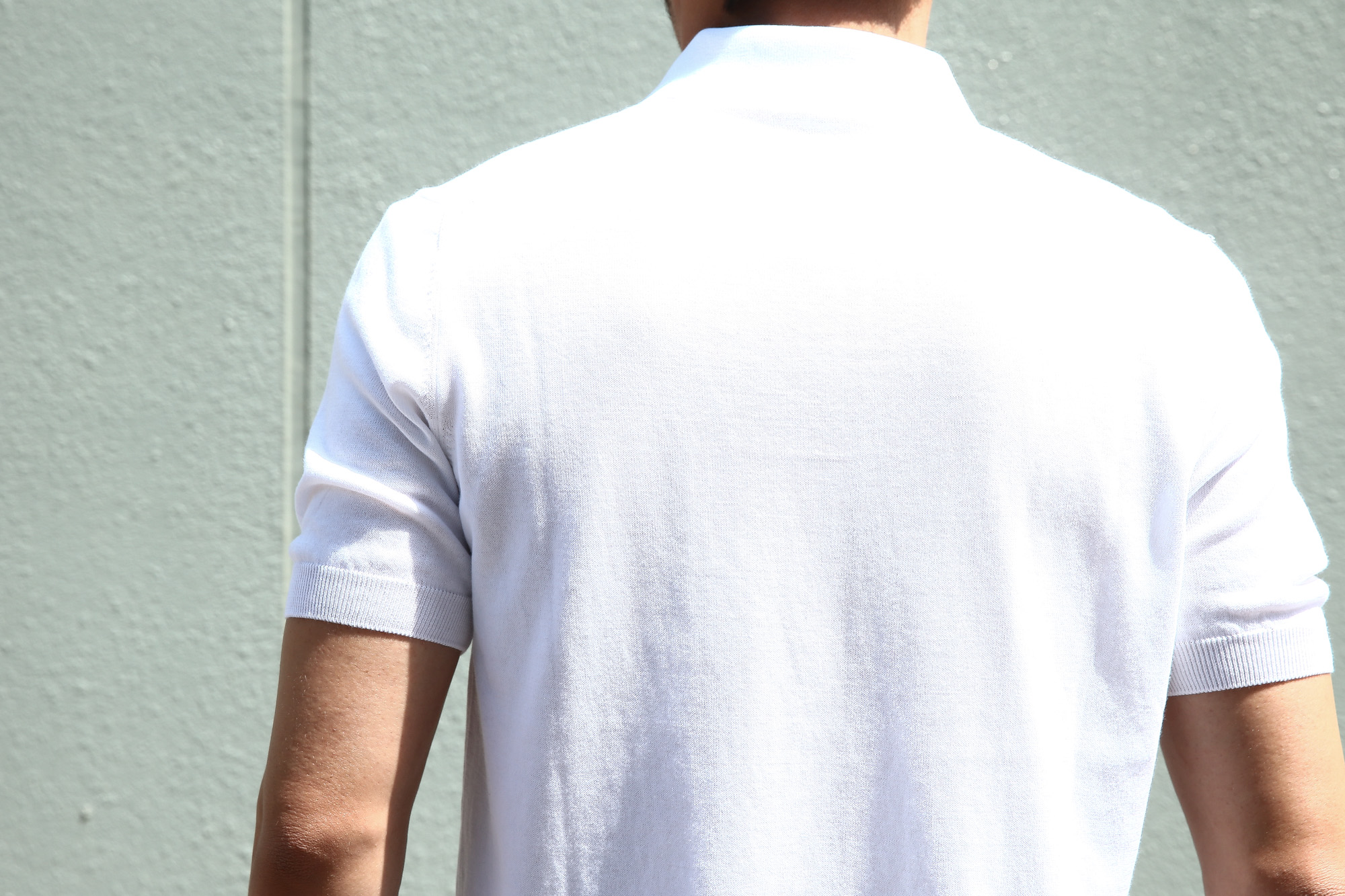 Gran Sasso (グランサッソ) Fresh Cotton Polo Shirt (フレッシュコットン ポロシャツ) FRESH COTTON (フレッシュコットン) コットン ニット ポロシャツ WHITE (ホワイト・002) made in italy (イタリア製) 2018 春夏新作 gransasso 愛知 名古屋 Alto e Diritto アルト エ デリット ニットポロ