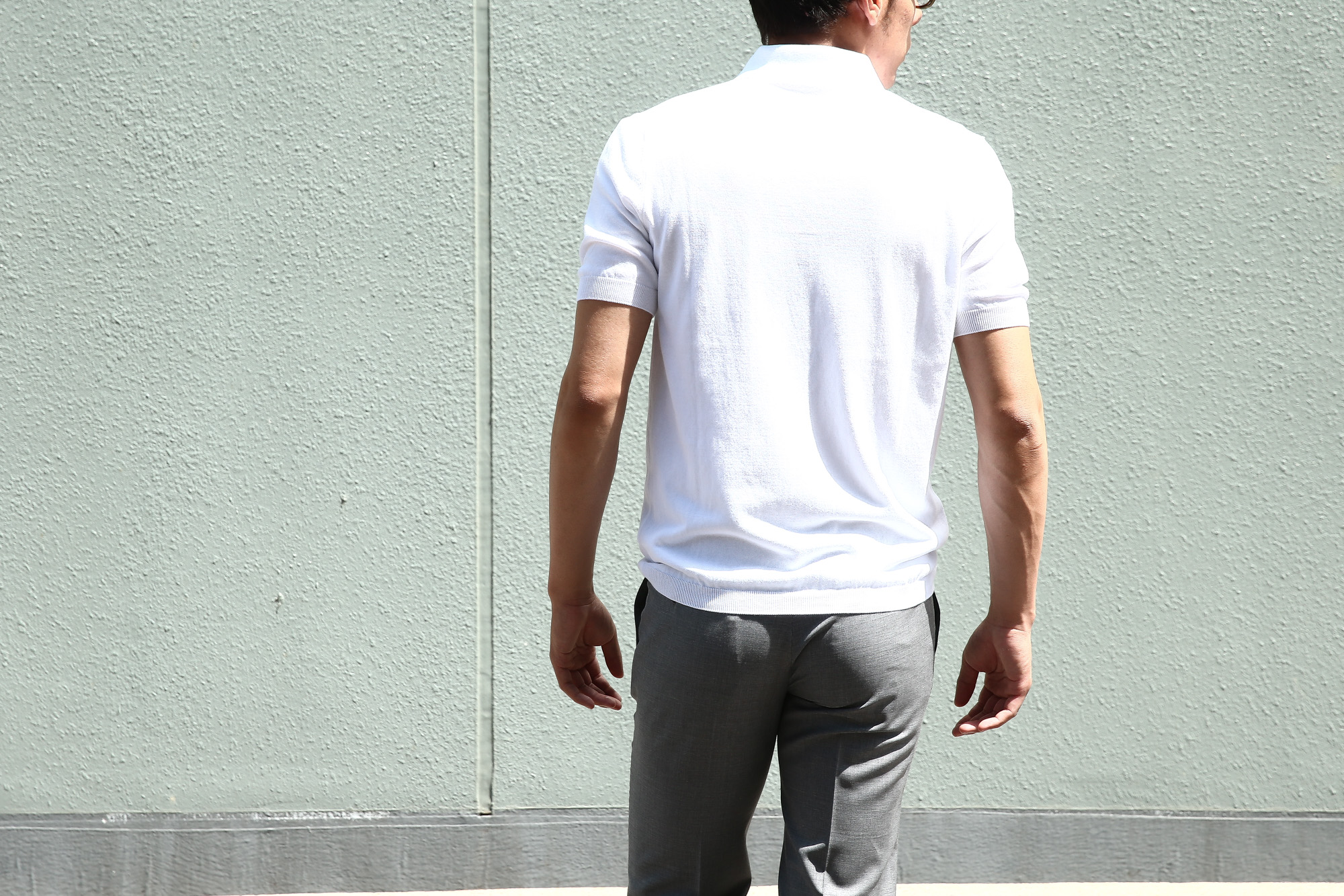 Gran Sasso (グランサッソ) Fresh Cotton Polo Shirt (フレッシュコットン ポロシャツ) FRESH COTTON (フレッシュコットン) コットン ニット ポロシャツ WHITE (ホワイト・002) made in italy (イタリア製) 2018 春夏新作 gransasso 愛知 名古屋 Alto e Diritto アルト エ デリット ニットポロ