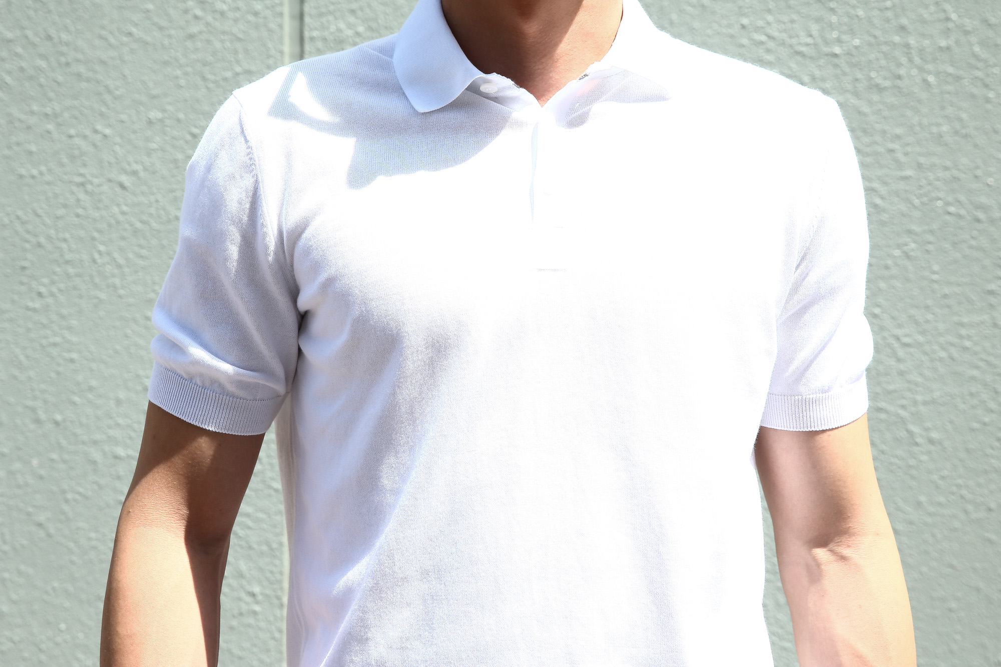 Gran Sasso (グランサッソ) Fresh Cotton Polo Shirt (フレッシュコットン ポロシャツ) FRESH COTTON (フレッシュコットン) コットン ニット ポロシャツ WHITE (ホワイト・002) made in italy (イタリア製) 2018 春夏新作 gransasso 愛知 名古屋 Alto e Diritto アルト エ デリット ニットポロ