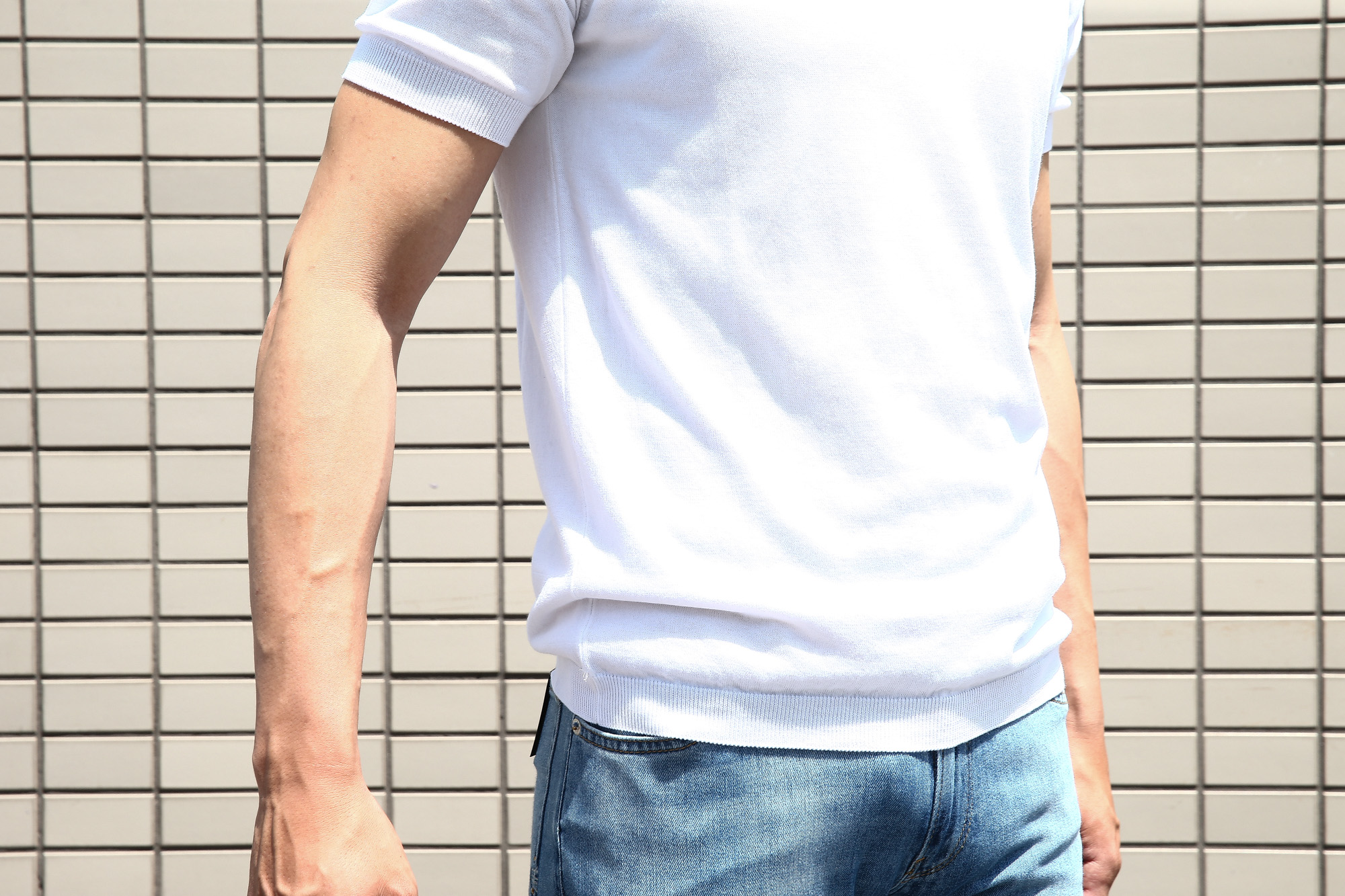 Gran Sasso (グランサッソ) Fresh Cotton T-shirt (フレッシュコットン Tシャツ) FRESH COTTON (フレッシュコットン) コットン ニット Tシャツ WHITE (ホワイト・002) made in italy (イタリア製) 2018 春夏新作 gransasso 愛知 名古屋 Alto e Diritto アルト エ デリット ニットTee