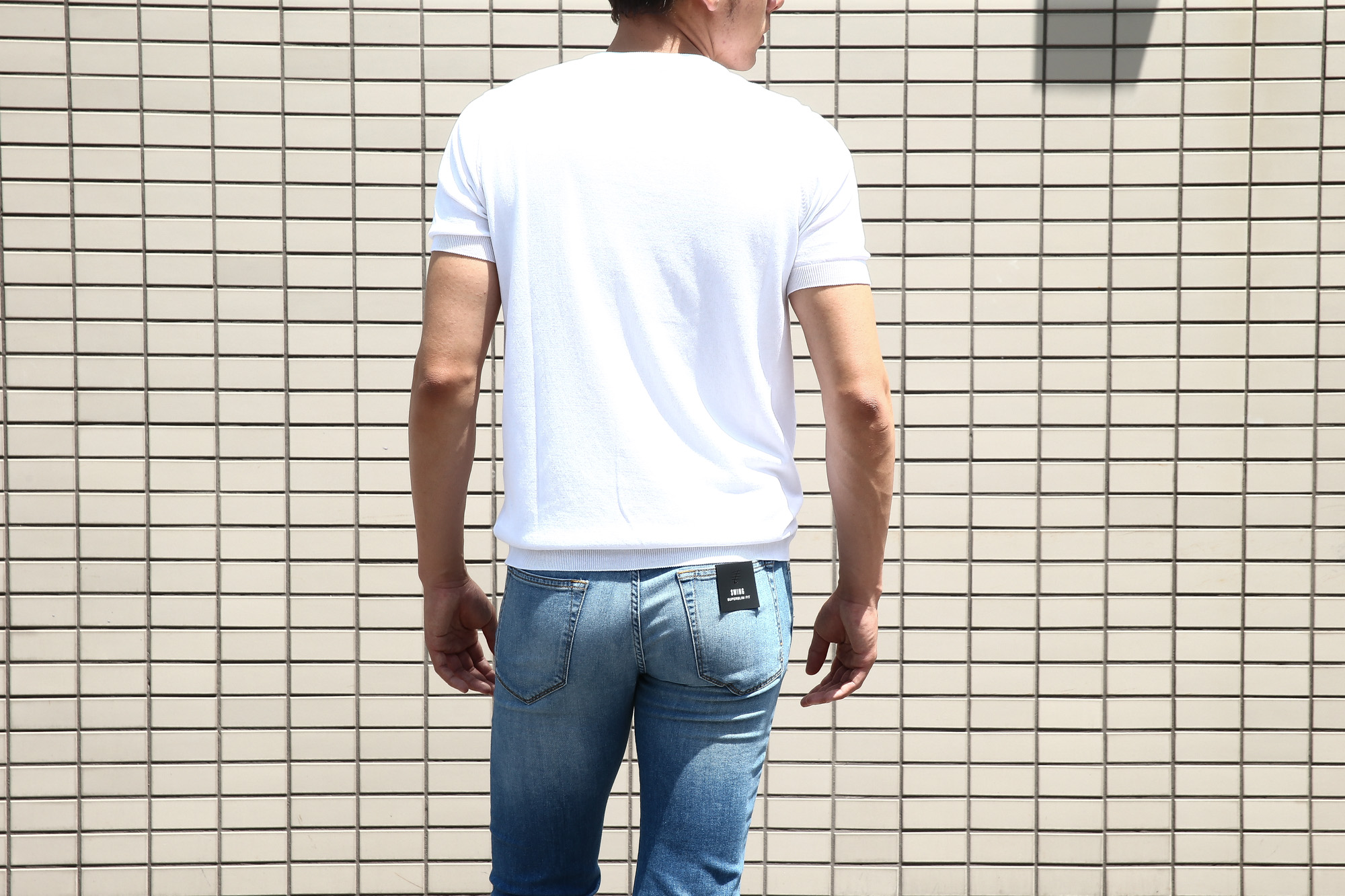 Gran Sasso (グランサッソ) Fresh Cotton T-shirt (フレッシュコットン Tシャツ) FRESH COTTON (フレッシュコットン) コットン ニット Tシャツ WHITE (ホワイト・002) made in italy (イタリア製) 2018 春夏新作 gransasso 愛知 名古屋 Alto e Diritto アルト エ デリット ニットTee