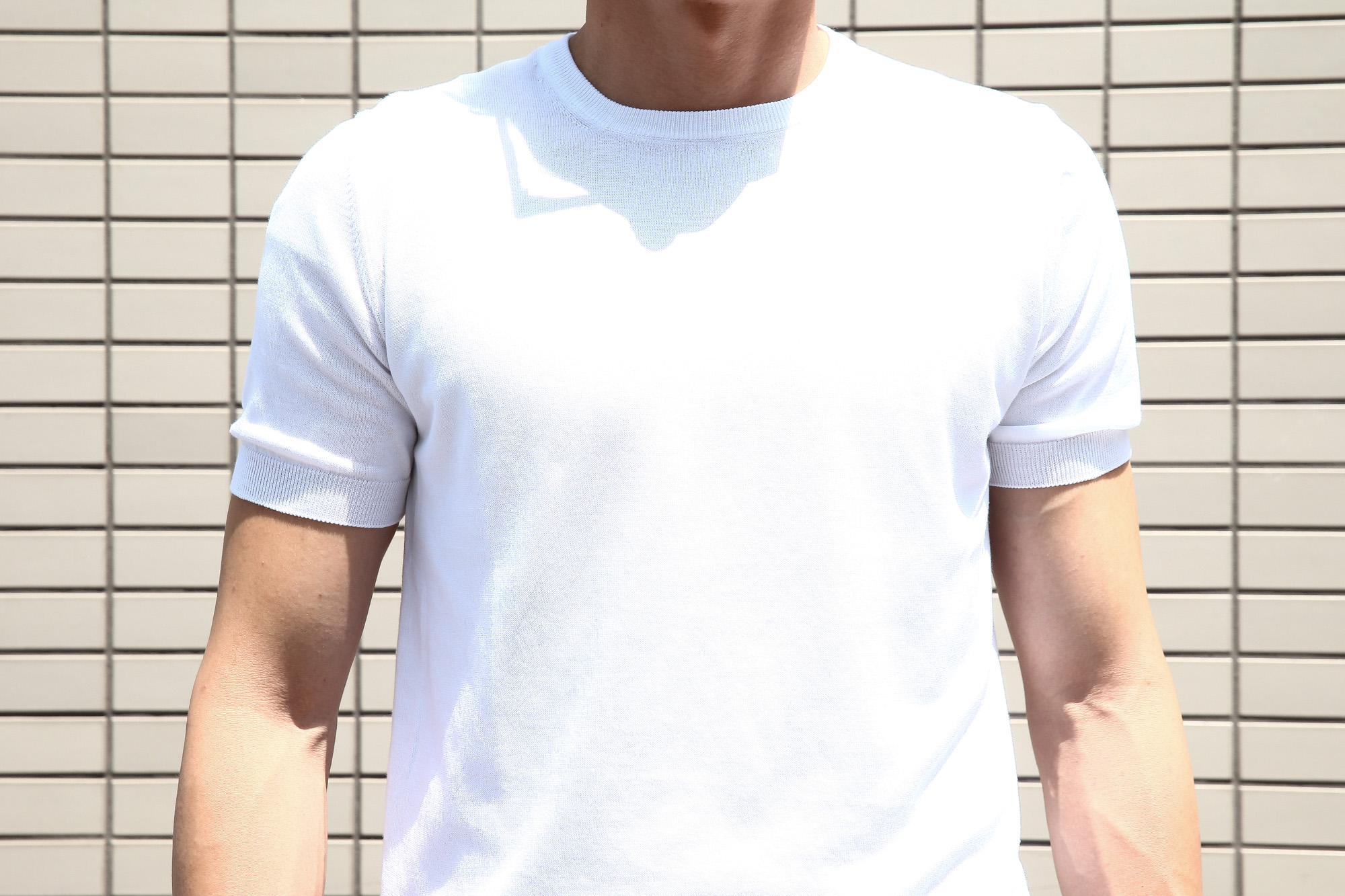 Gran Sasso (グランサッソ) Fresh Cotton T-shirt (フレッシュコットン Tシャツ) FRESH COTTON (フレッシュコットン) コットン ニット Tシャツ WHITE (ホワイト・002) made in italy (イタリア製) 2018 春夏新作 gransasso 愛知 名古屋 Alto e Diritto アルト エ デリット ニットTee