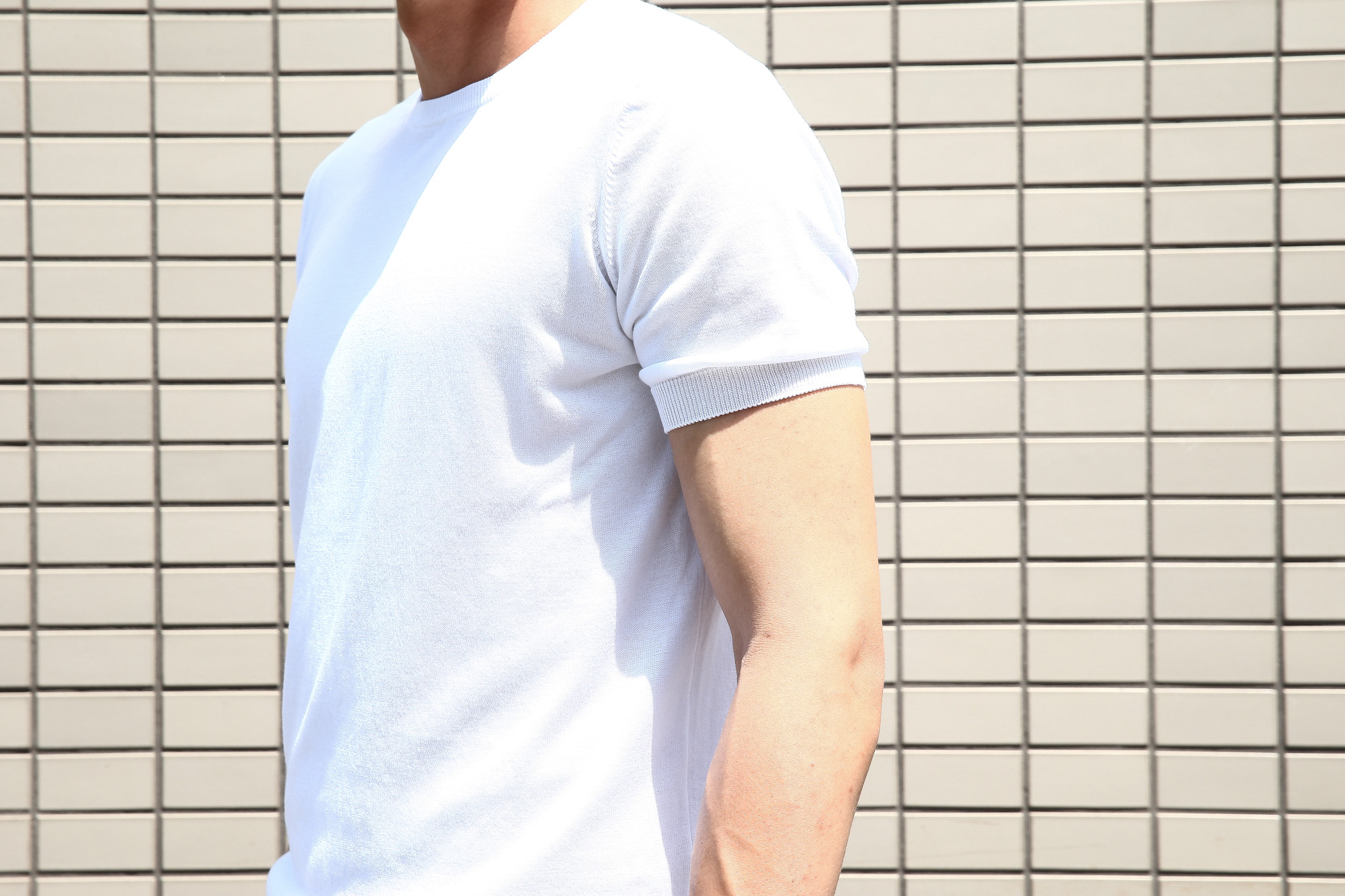 Gran Sasso (グランサッソ) Fresh Cotton T-shirt (フレッシュコットン Tシャツ) FRESH COTTON (フレッシュコットン) コットン ニット Tシャツ WHITE (ホワイト・002) made in italy (イタリア製) 2018 春夏新作 gransasso 愛知 名古屋 Alto e Diritto アルト エ デリット ニットTee