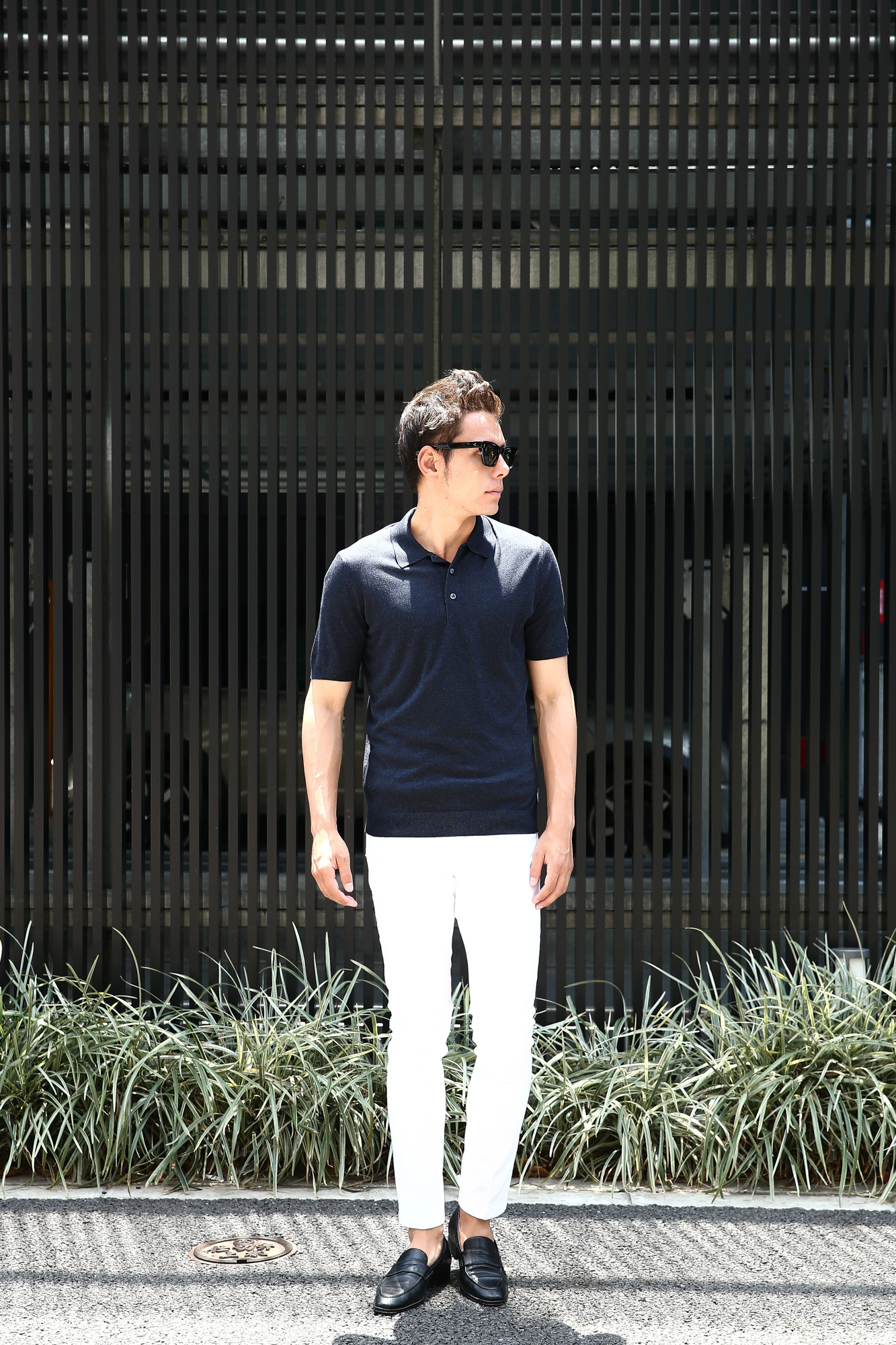 Gran Sasso (グランサッソ) Silk Knit Polo Shirt (シルクニット ポロシャツ) SETA (シルク 100%) シルク ニット ポロシャツ NAVY (ネイビー・597) made in italy (イタリア製) 2018 春夏新作  gransasso グランサッソ 愛知 名古屋 Alto e Diritto アルト エ デリット 44,46,48,50,52,54