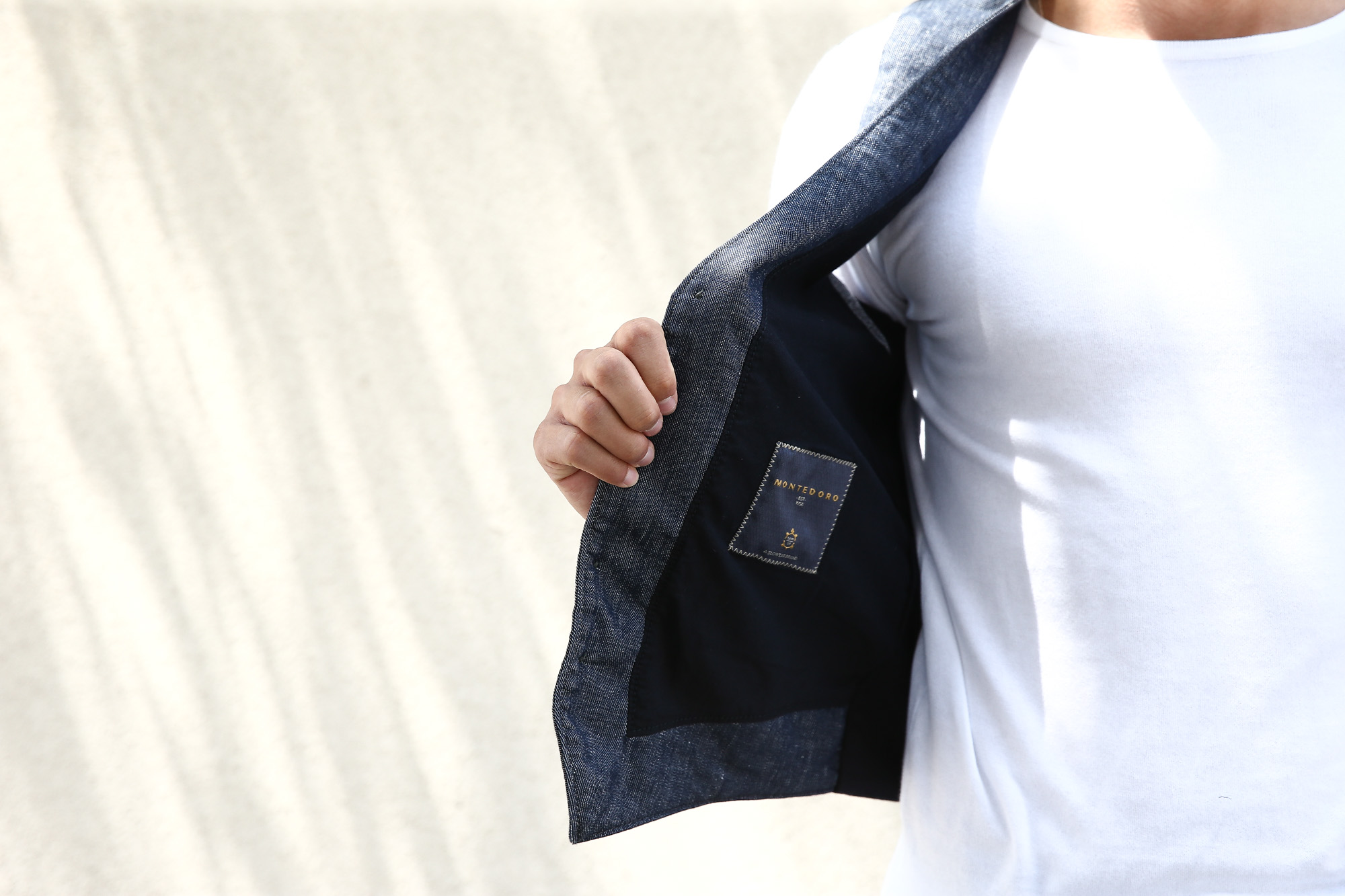 MONTEDORO (モンテドーロ) Gilet リネン コットン デニム ジレ ベスト INDIGO (インディゴ・820) 2018 春夏新作 montedoro 愛知 名古屋 Alto e Diritto アルト エ デリット