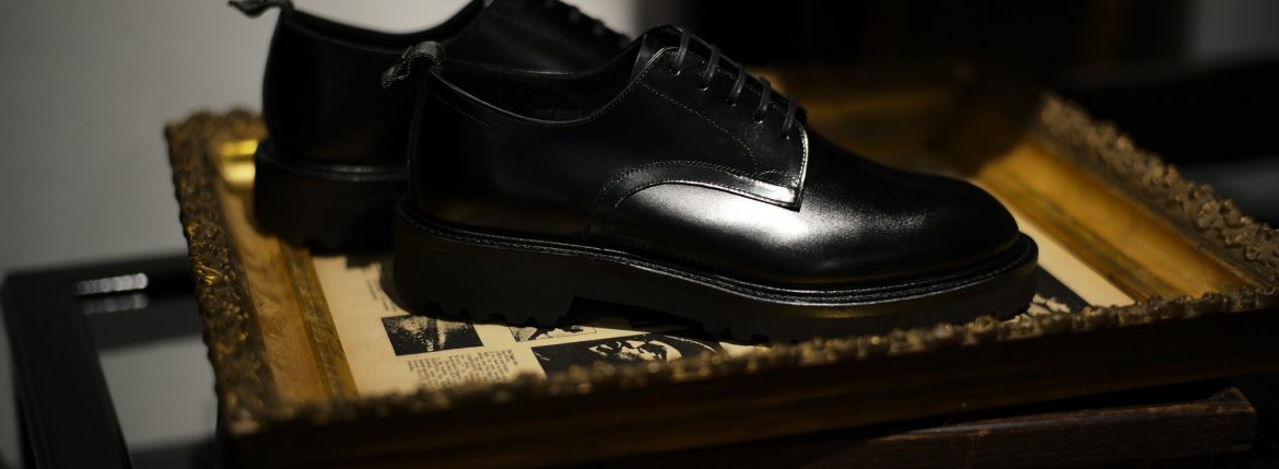 WH(ダブルエイチ) WH-0006(WHS-0006) Plane Toe Shoes (干場氏 スペシャル モデル) Birdie Last(バーディラスト) ANNONAY Vocalou Calf Leather プレーントゥ シューズ BLACK(ブラック) MADE IN JAPAN(日本製) 2018 春夏新作 【干場氏、坪内氏の直筆サイン入り】【ZODIAC限定 スペシャルアイテム】wh 干場さん 干場スペシャル FORZASTYLE フォルザスタイル 愛知 名古屋 ZODIAC ゾディアック