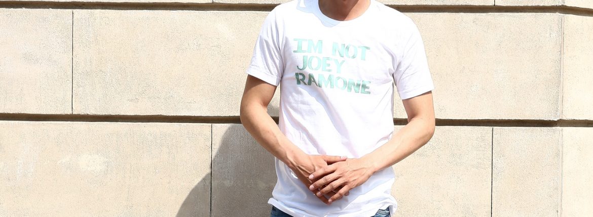 WORN FREE (ウォーンフリー) IM NOT JOEY RAMONE ジョーイ・ラモーン RAMONES ラモーンズ 1977 SAN DEIGO.CA プリントTシャツ バンドTシャツ ロックTシャツ WHITE (ホワイト) MADE IN USA (アメリカ製) 2018 春夏新作 wornfree 愛知 名古屋 ZODIAC ゾディアック