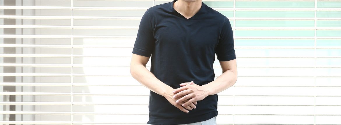 ZANONE (ザノーネ) V-neck T-shirt ice cotton(アイスコットン) 810237 Z0380 VネックTシャツ NAVY (ネイビー・Z0542) MADE IN ITALY(イタリア製) 2018 春夏新作 zanone ザノーネ 愛知 名古屋 ZODIAC ゾディアック アイスコットン Vネック