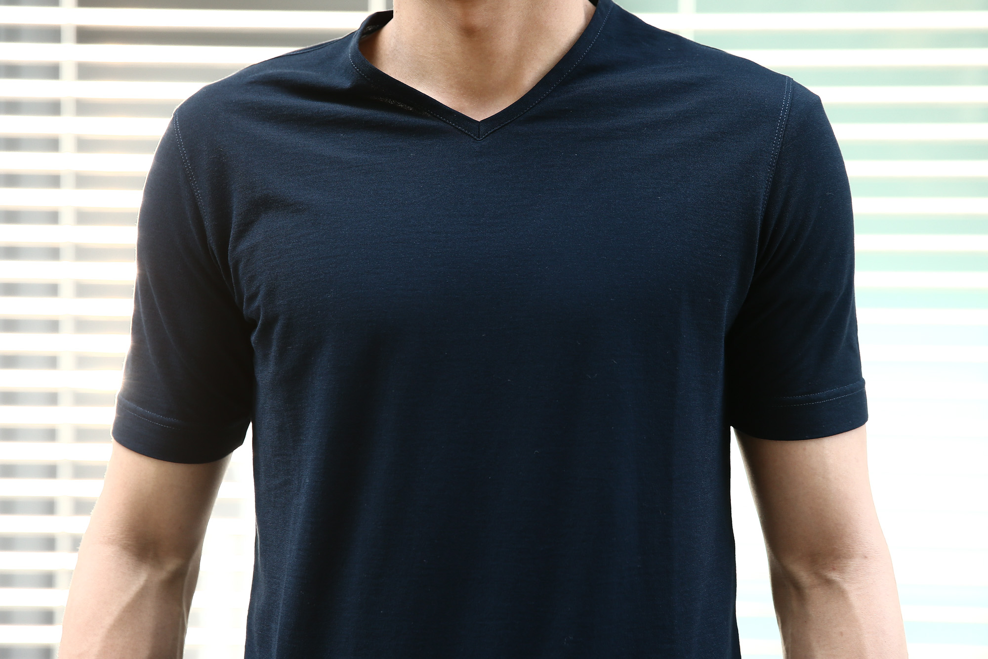  ZANONE (ザノーネ) V-neck T-shirt ice cotton(アイスコットン) 810237 Z0380 VネックTシャツ NAVY (ネイビー・Z0542) MADE IN ITALY(イタリア製) 2018 春夏新作 zanone ザノーネ 愛知 名古屋 Alto e Diritto アルト エ デリット アイスコットン Vネック 